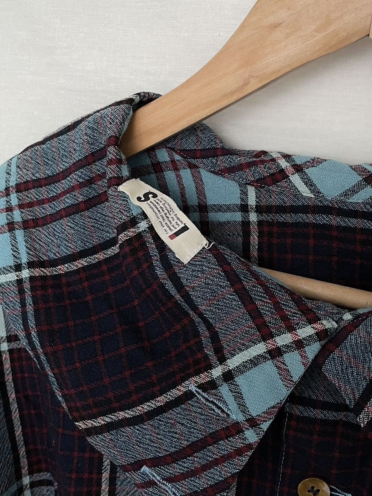 Issey Miyake IS Issey Miyake Sport Archival Clothing Wool Blouse Plaid Size S / US 4 / IT 40 - 4 Thumbnail
