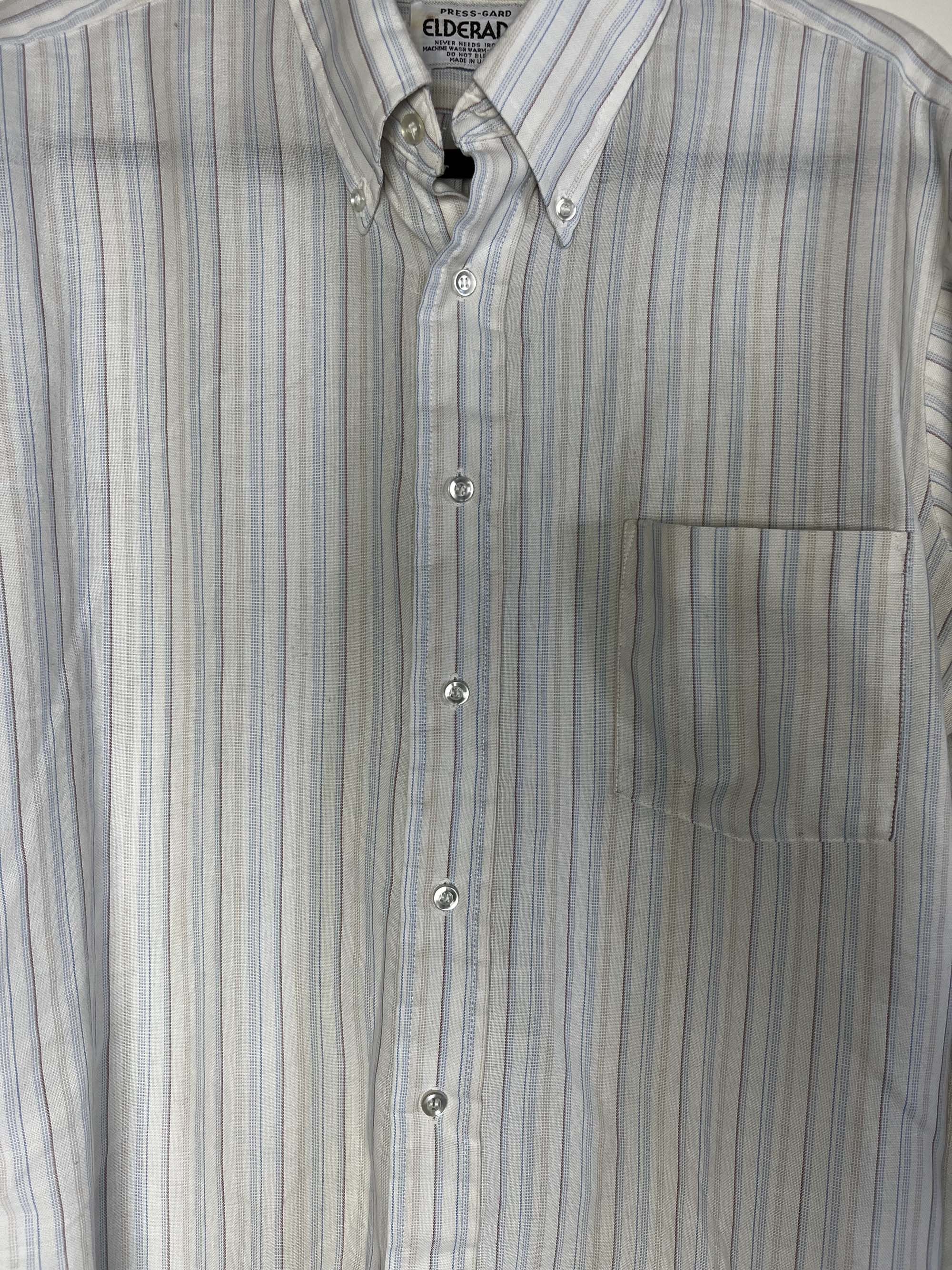 Vintage Vintage 1970's Elderado Press-gard Western Wear Stripe Shirt Size US XL / EU 56 / 4 - 8 Thumbnail