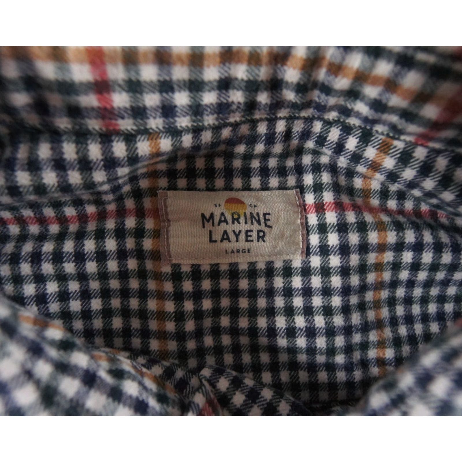 Marine Layer Marine Layer Women's Flannel Shirt Large Button Down Long Sleeve Multicolor Check Casual Size L / US 10 / IT 46 - 6 Thumbnail