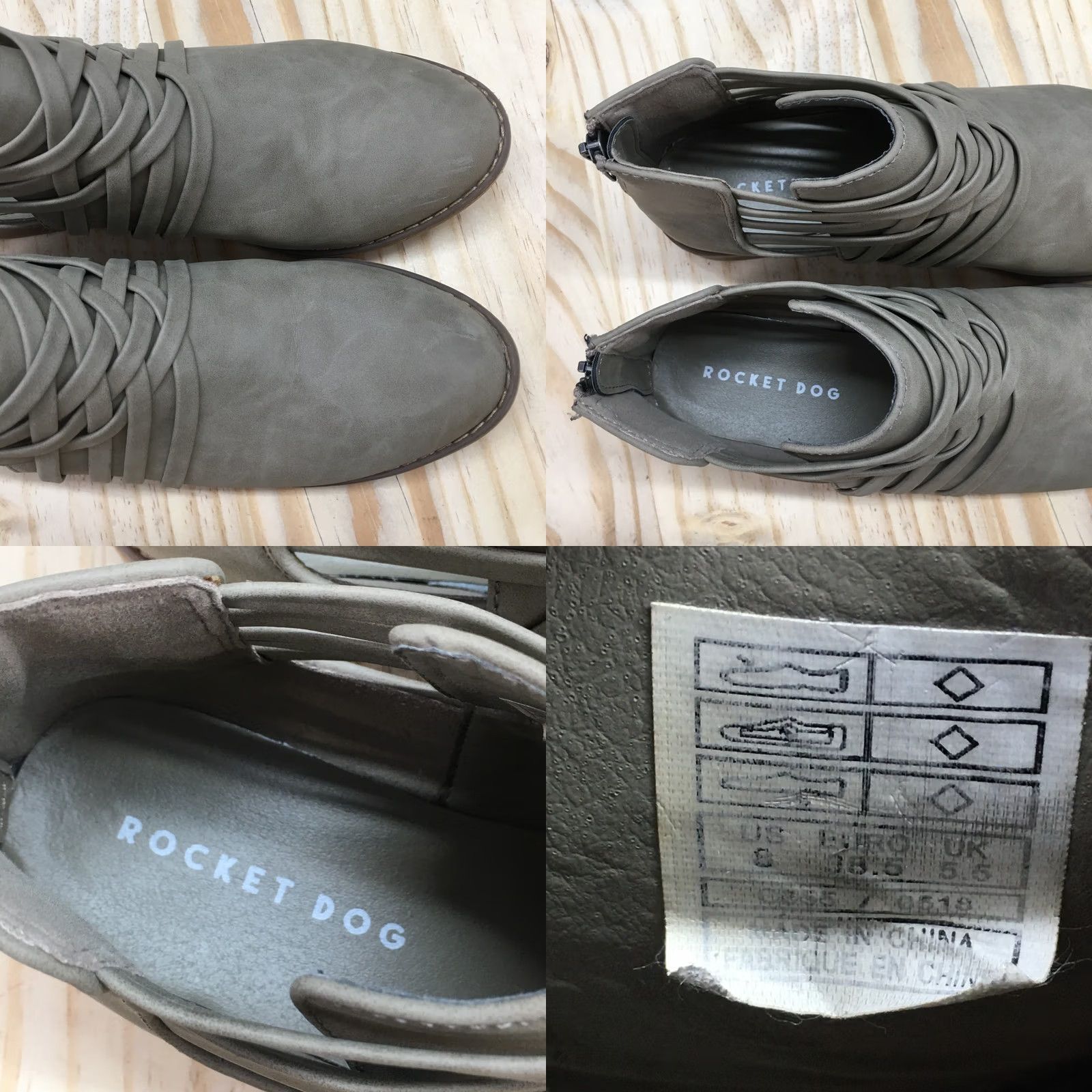 Vintage Rocket Dog Boots Womens 8 Casual Back Zip Ankle Bootie Gray Faux Leather Boots Size US 8 / IT 38 - 8 Thumbnail