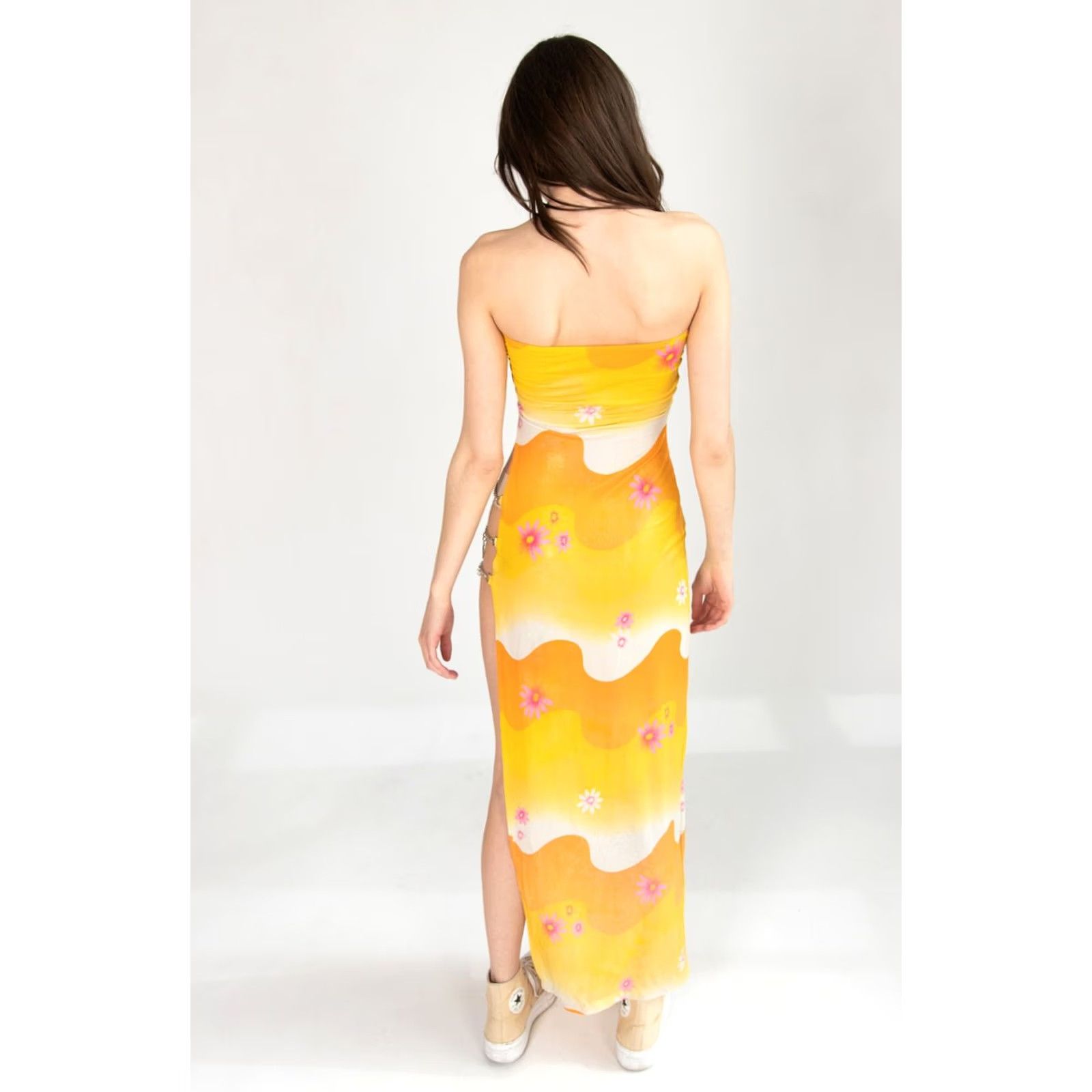 Vintage Vintage Yellow Floral Maxi Beach Cover-Up Dress XXS Sundress Boho 2000s Retro Womens Size XXL / US 16-18 / IT 52-54 - 3 Thumbnail