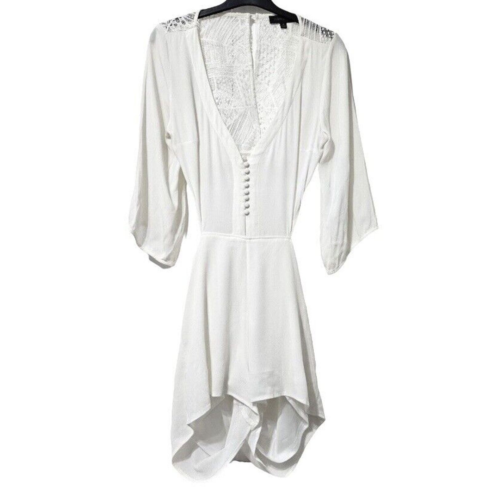 Other Dance & Marvel Ivory Front Deep V Button Open Back Romper L Size 36" / US 14 / IT 50 - 1 Thumbnail