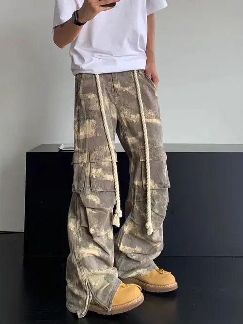 Japanese Brand × Vintage Vintage Camouflage Workwear Drawstring Casual Pants Size US 33 - 1 Thumbnail
