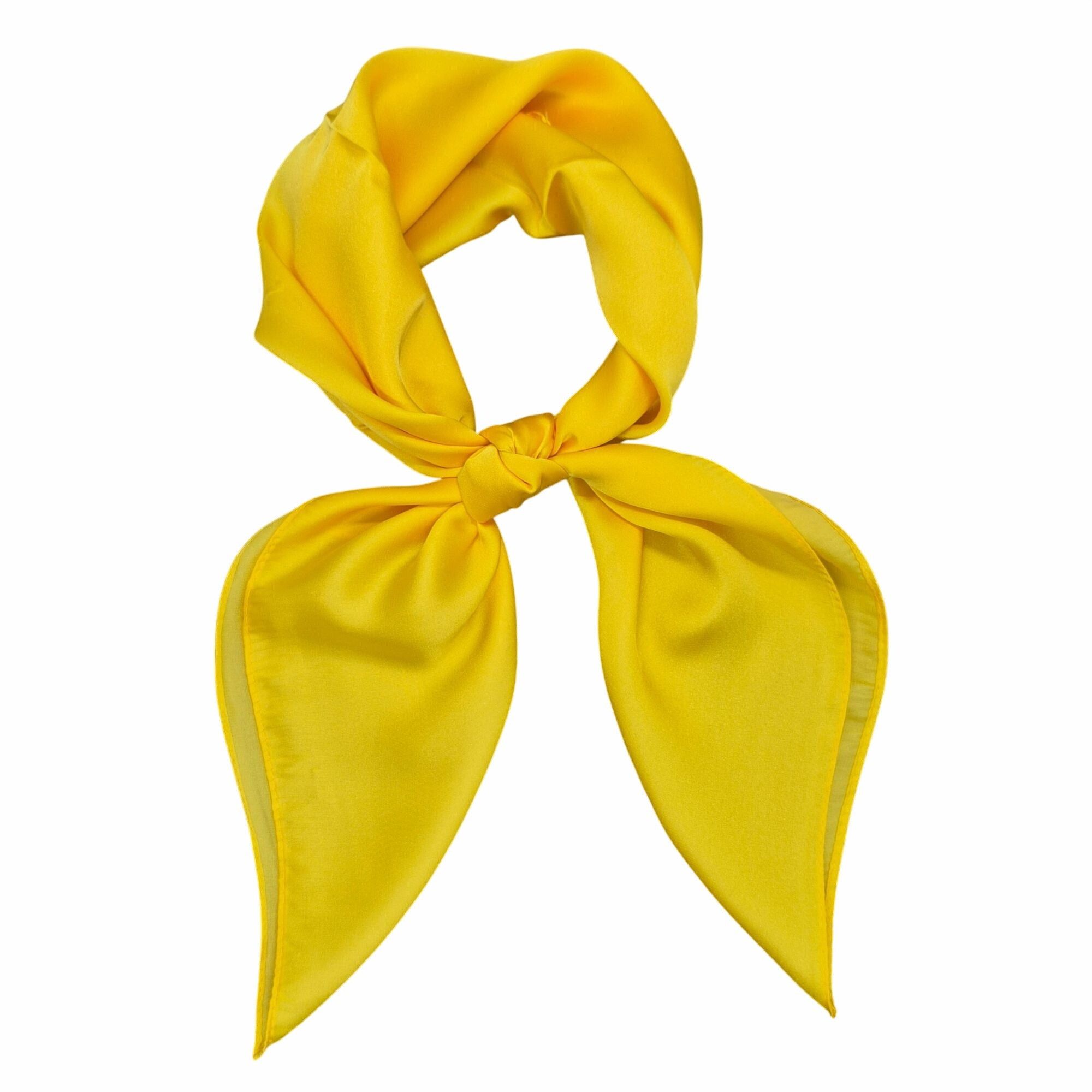 Other Elegant Bandana CLASSIC Yellow Hijab Square Scarf Solid prin Size ONE SIZE - 2 Thumbnail