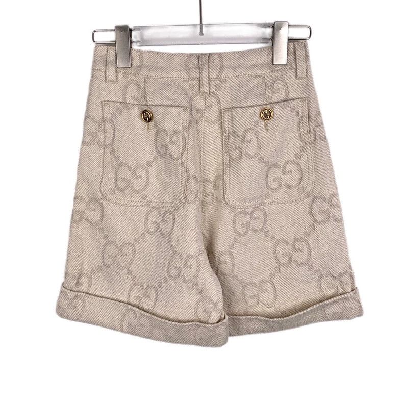 Gucci Gucci Logo letter full print beige cotton casual pants shor Size US 38 / EU 54 - 2 Thumbnail