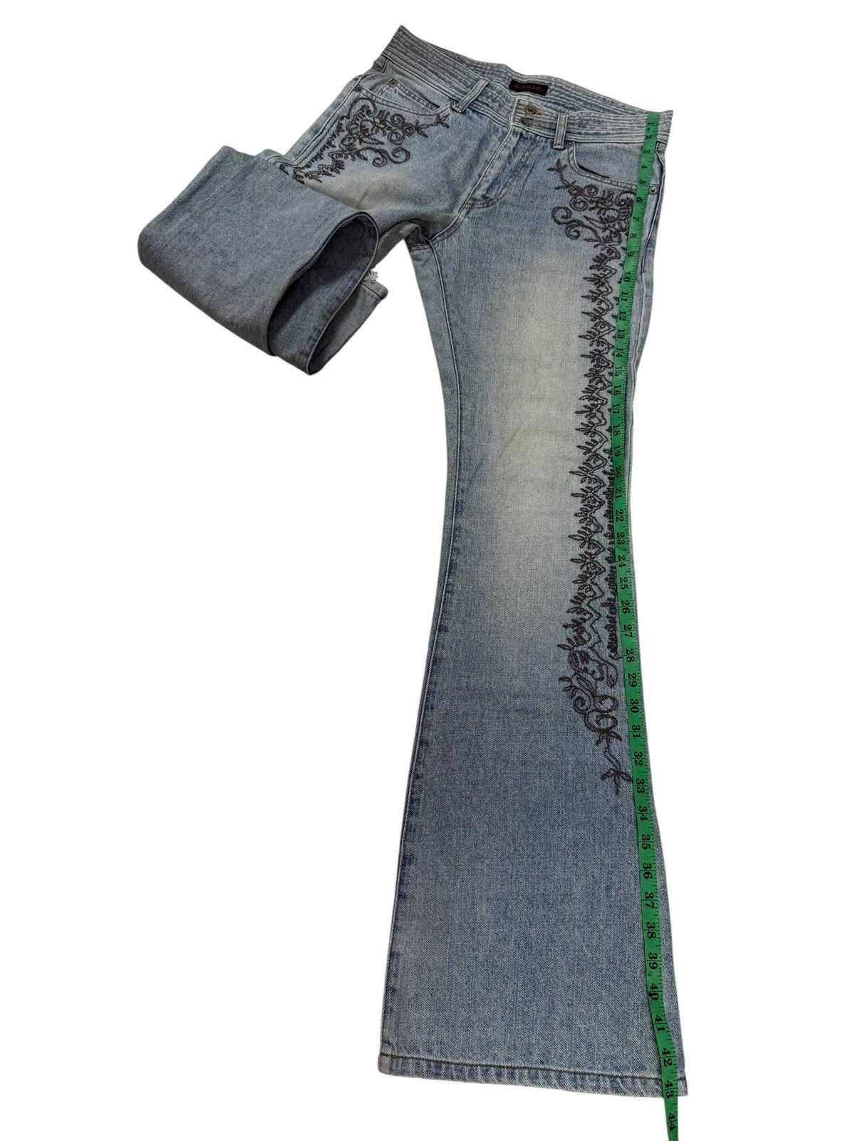 Morgan Homme Flared Jeans Japan Morgan Homme Faded Nice Design Denim Size US 29 - 18 Thumbnail