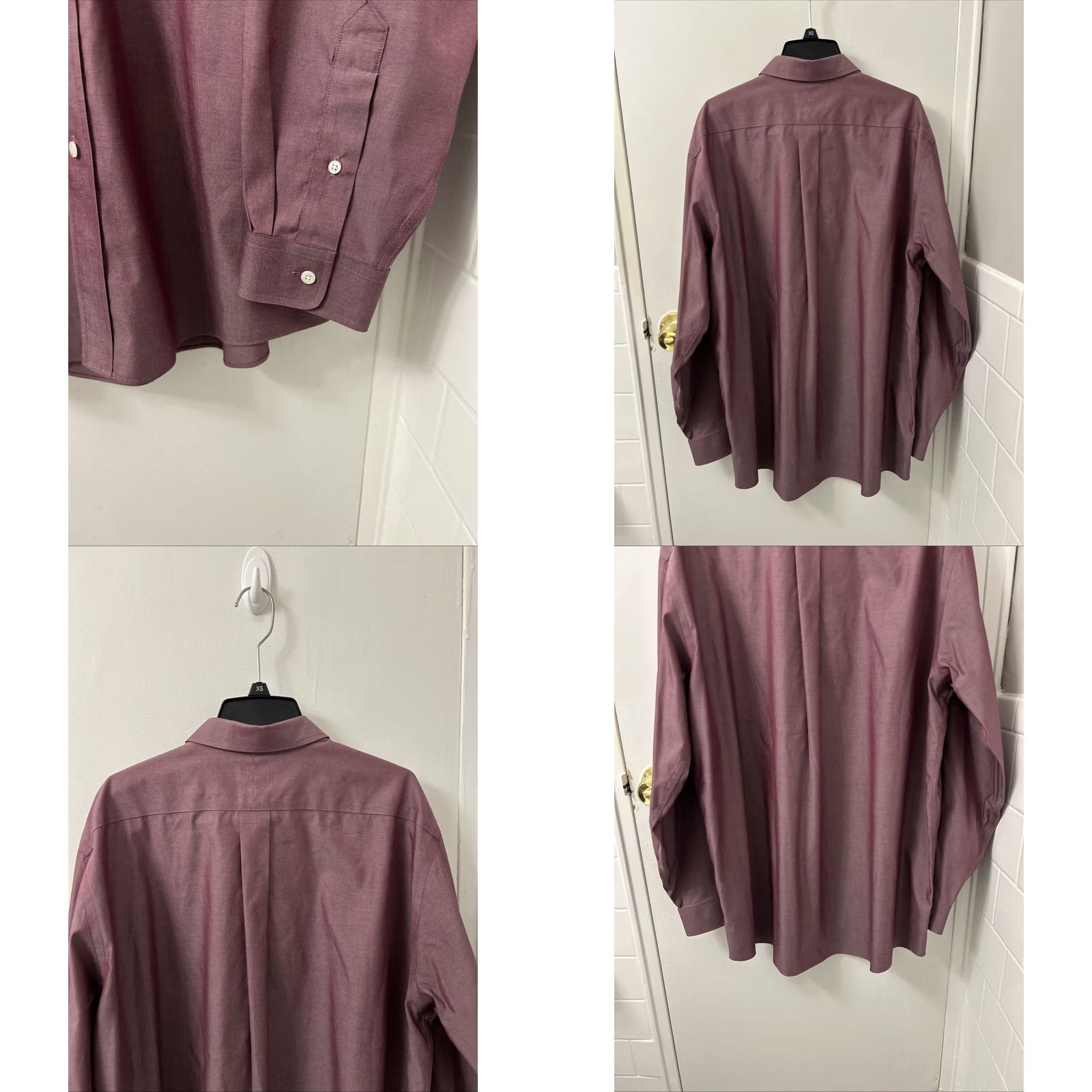 Vintage VINTAGE L.L. Bean Shirt Mens 16.5 Red Pinpoint Oxford Traditional Fit Wrinkle Free Dress Shirt Pocket Button-Down Collar Mens Holiday/Workwear 251423 Size US XL / EU 56 / 4 - 8 Thumbnail