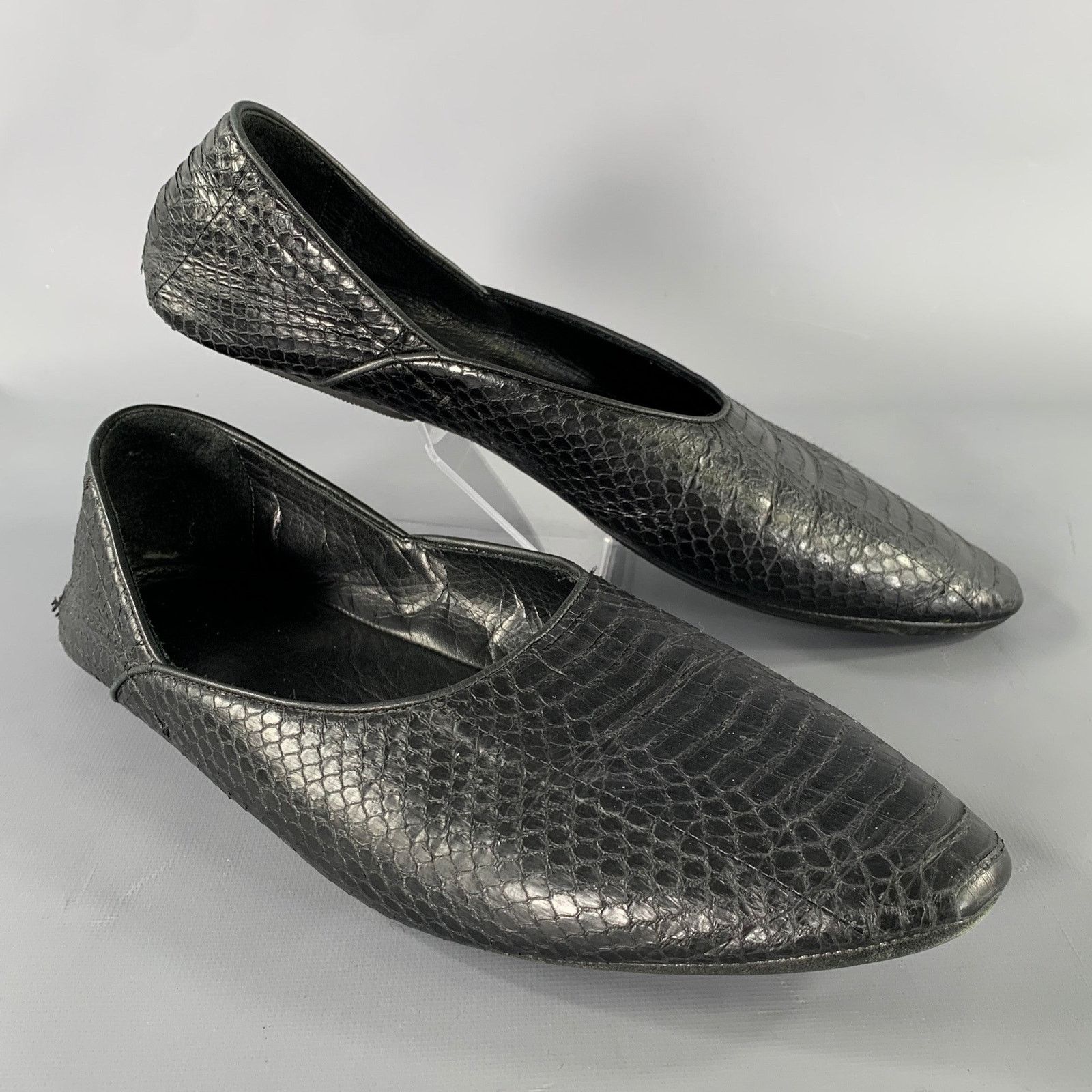 Haider Ackermann HAIDER ACKERMANN Size 8 Black Snake Leather Loafers Size US 8 / IT 38 - 1 Thumbnail