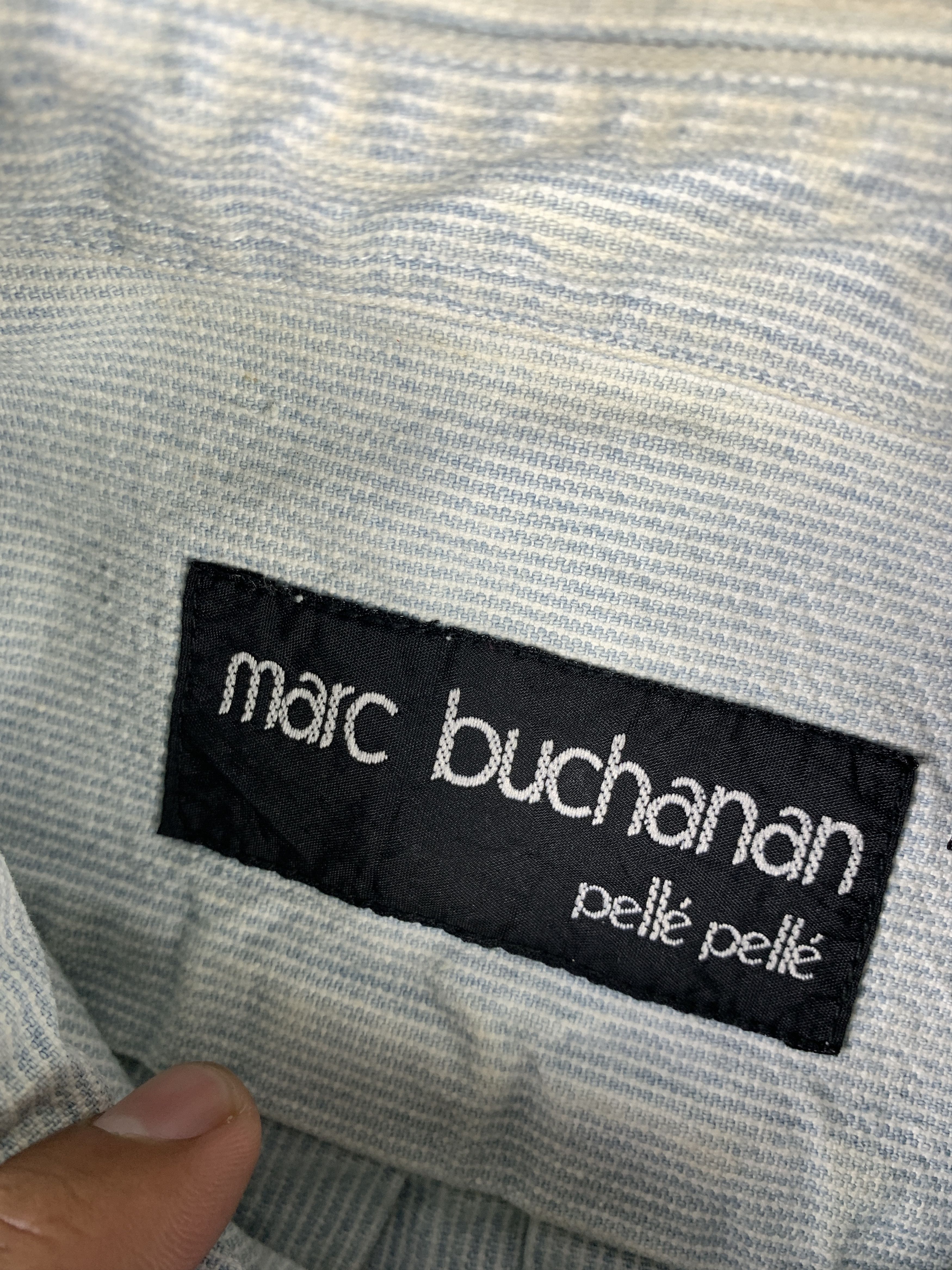 Marc Buchanan Pelle Pelle by Marc Buchanan Soft Blue Heavy Shirt (L) Size US L / EU 52-54 / 3 - 6 Thumbnail