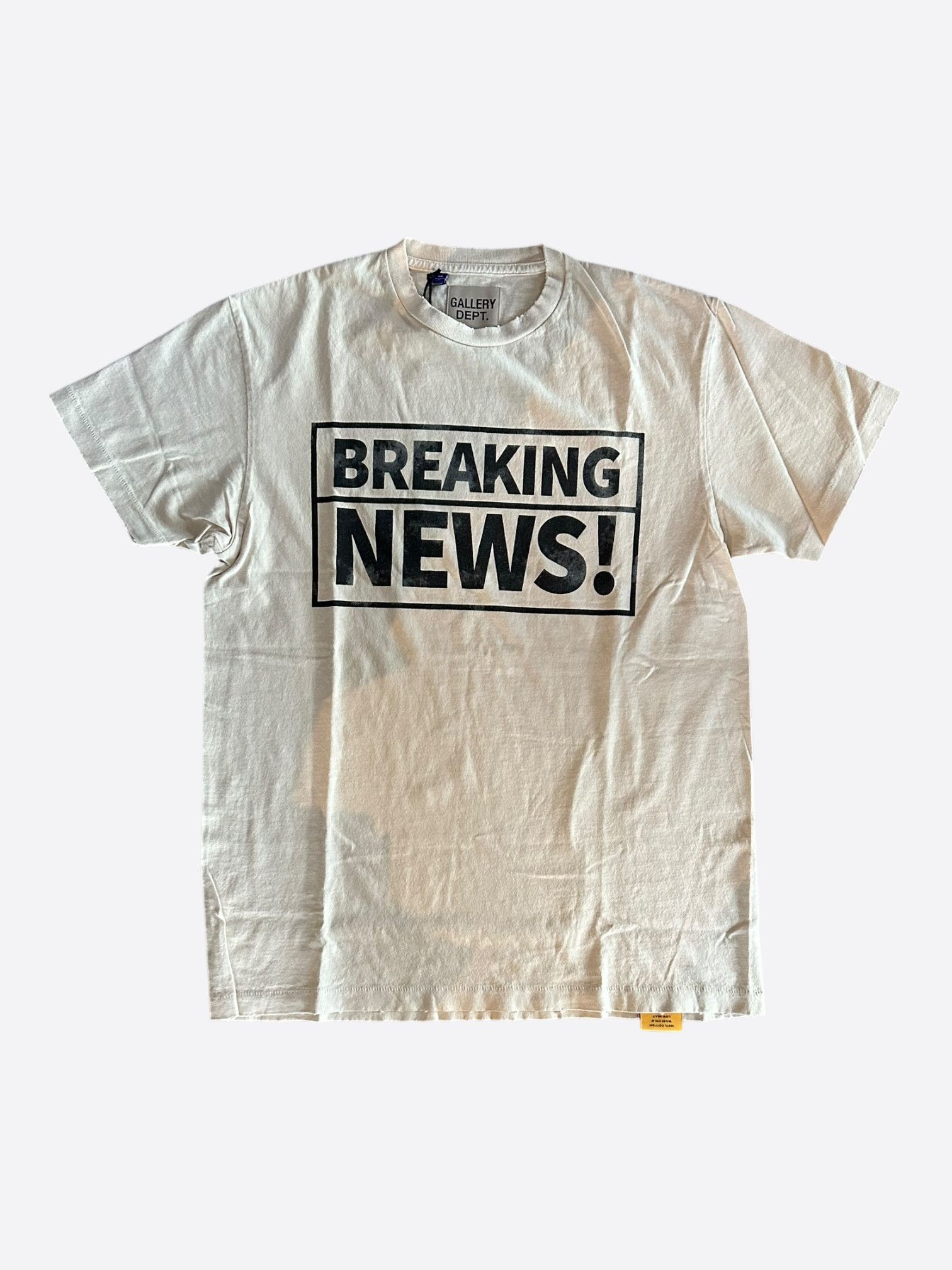 Gallery Dept. Antique White & Black Breaking News Logo T-Shirt Size US M / EU 48-50 / 2 - 1 Thumbnail