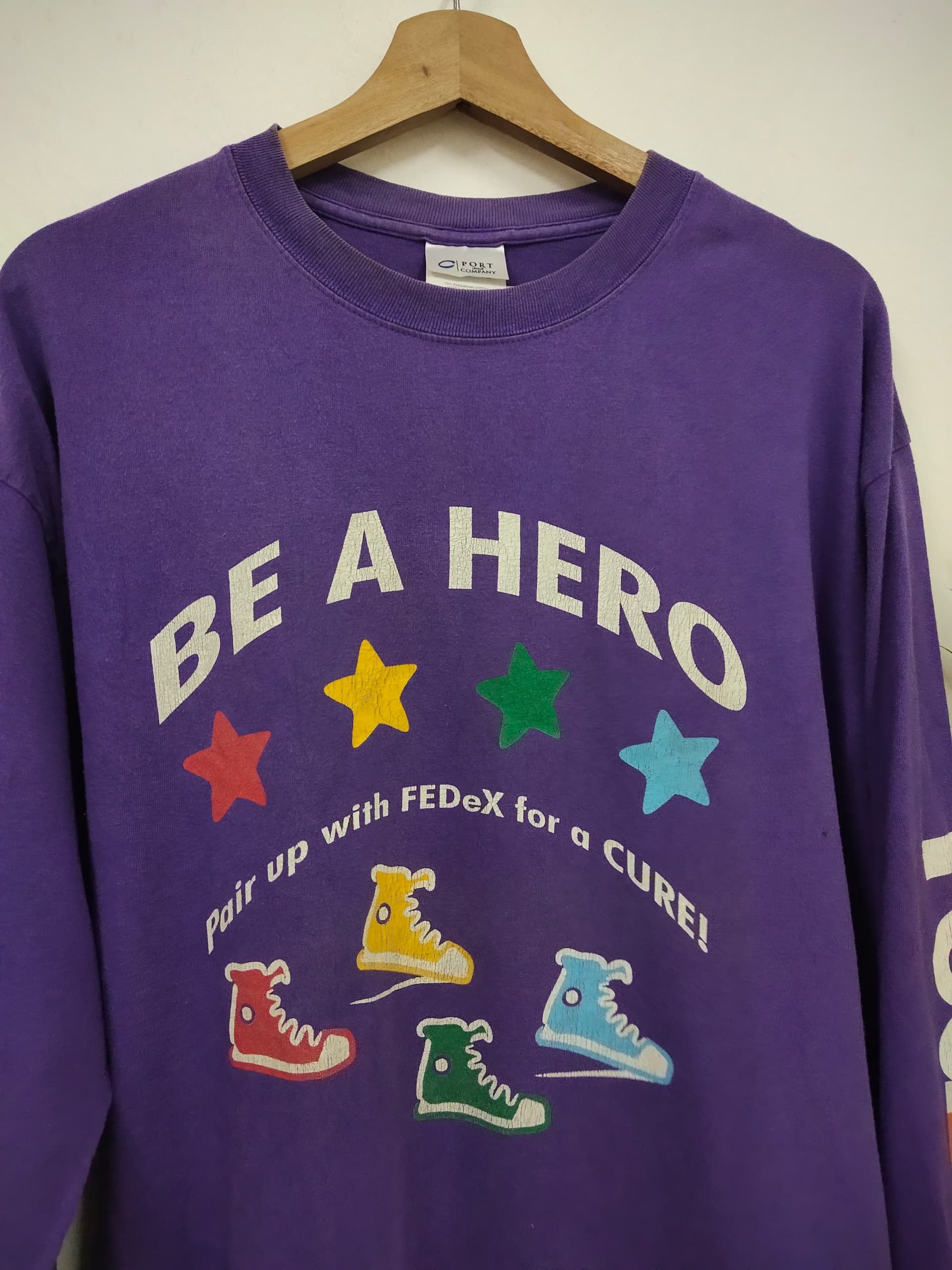 Vintage Vintage 90s FedEx Promo streetwear Longsleeve t shirt Size US L / EU 52-54 / 3 - 5 Thumbnail