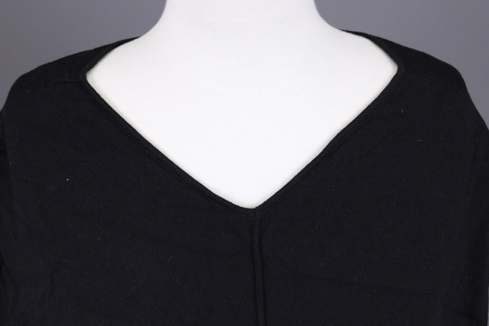 Wolford Wolford Black Short Sleeve V-Neck Knit Top Shirt Size L Size L / US 10 / IT 46 - 4 Thumbnail