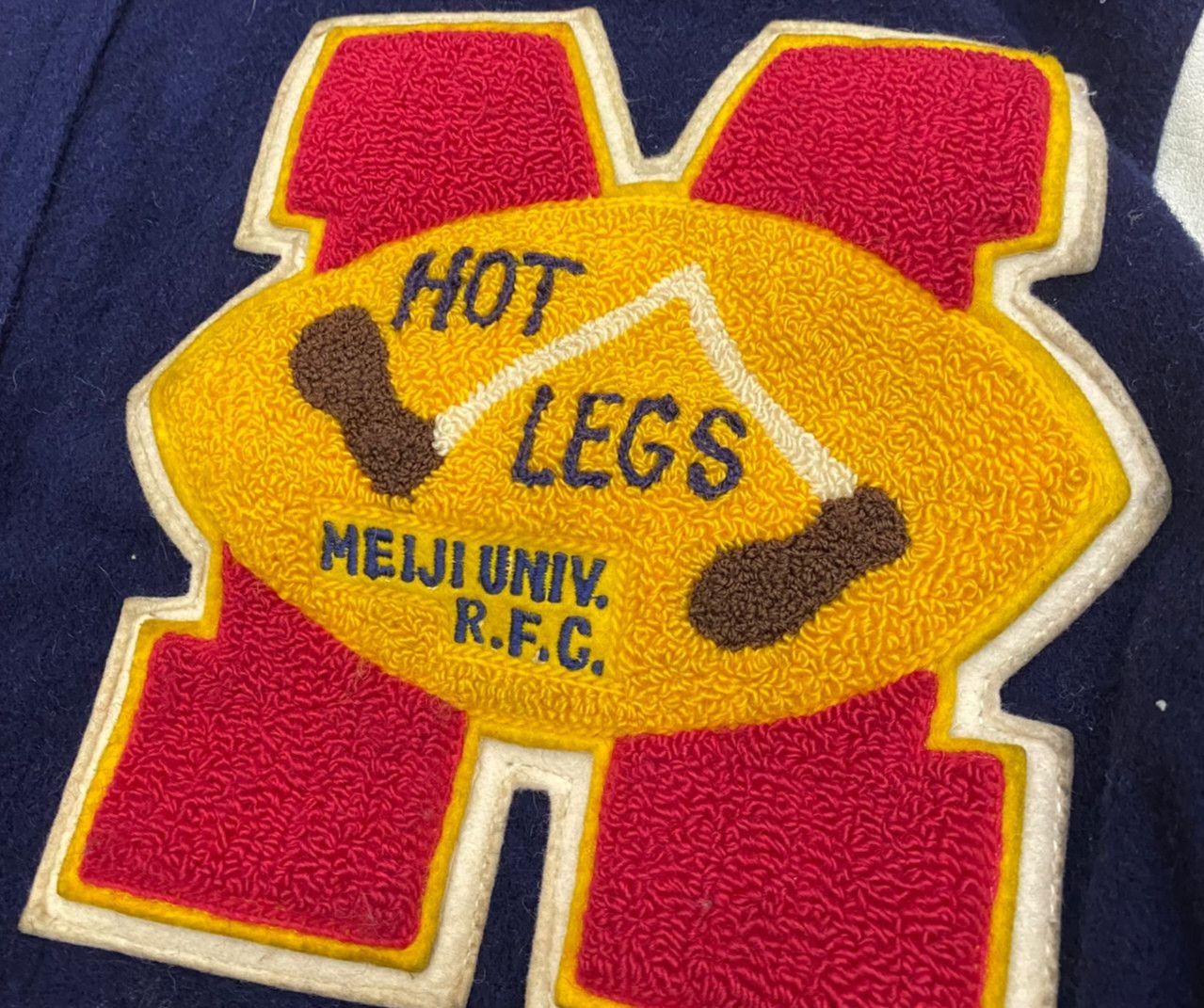 Japanese Brand 💥Best Offer💥Vintage Hot Legs Meiji Univ. Varsity Jacket Size US L / EU 52-54 / 3 - 11 Thumbnail