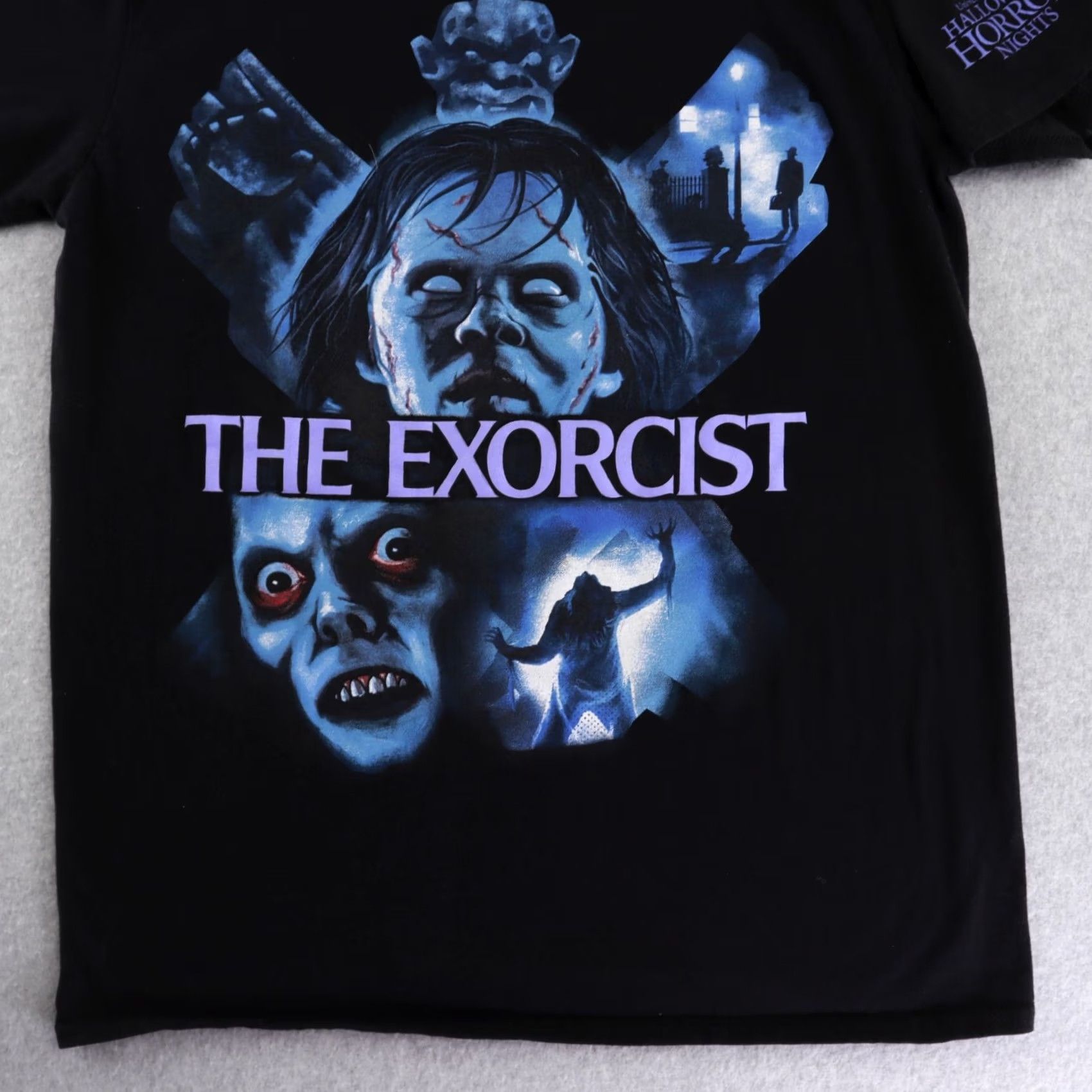 Vintage Halloween Horror Nights THE EXORCIST Graphic T-Shirt Crew Neck Adult Medium Black Mens Size US M / EU 48-50 / 2 - 7 Thumbnail