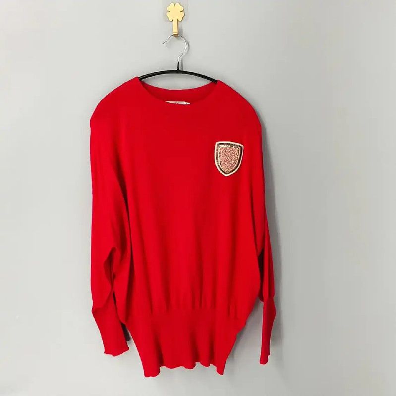 Dior Dior Red Wool Women's Pullover Sweater 0089 Size S / US 4 / IT 40 - 1 Thumbnail