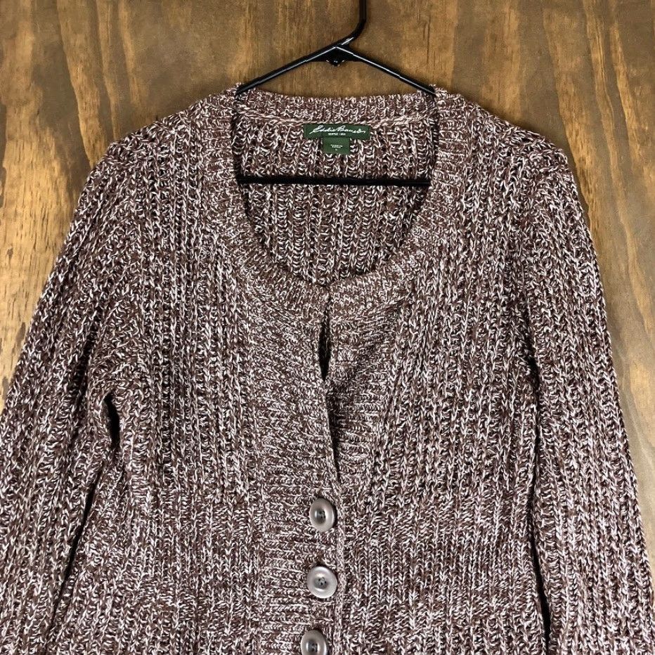 Eddie Bauer Eddie Bauer Womens Cardigan Brown V-Neck Knitted Button Down Large Cardigan Brown Size L / US 10 / IT 46 - 2 Thumbnail