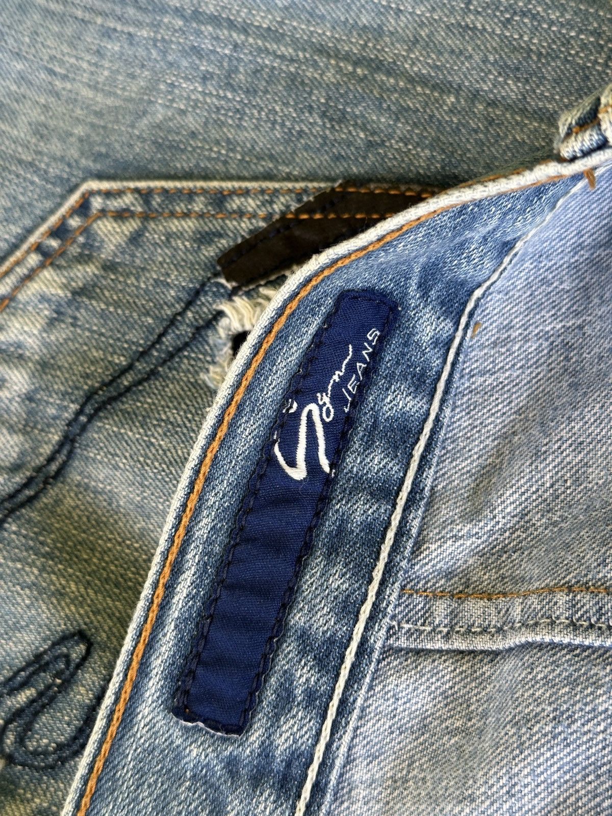 Denime × Japanese Brand × Vintage Vintage Distress Denim Over Size 💥 Size US 42 / EU 58 - 7 Thumbnail