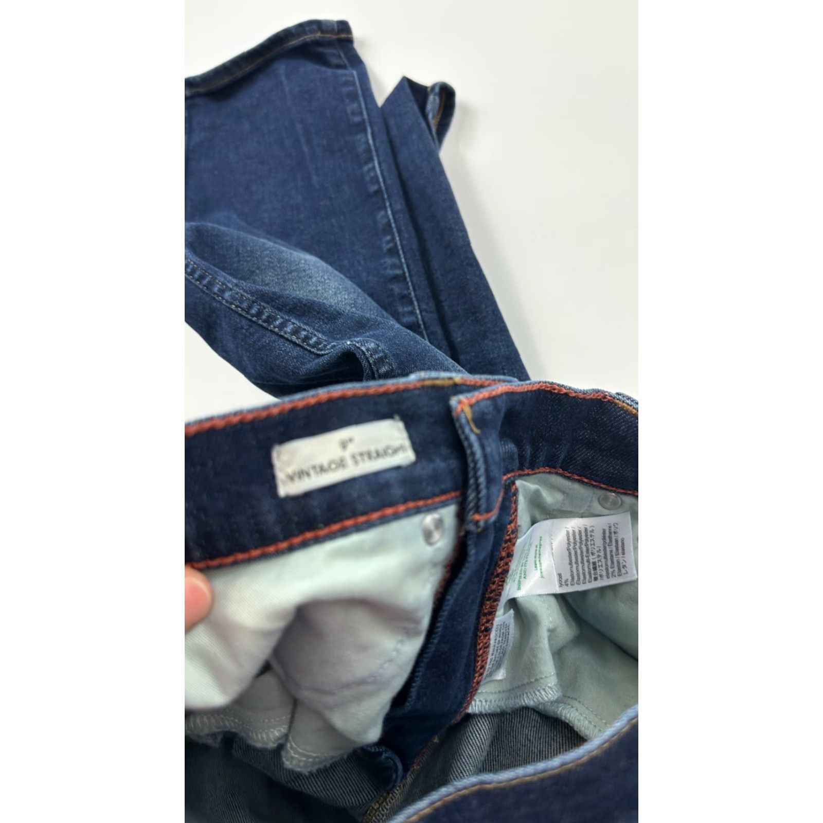 J.Crew VINTAGE J.CREW Jeans Womens Petite 26P Blue Denim Straight 9" Dark Wash Mid Rise 5-Pocket Size 26" / US 2 / IT 38 - 4 Thumbnail