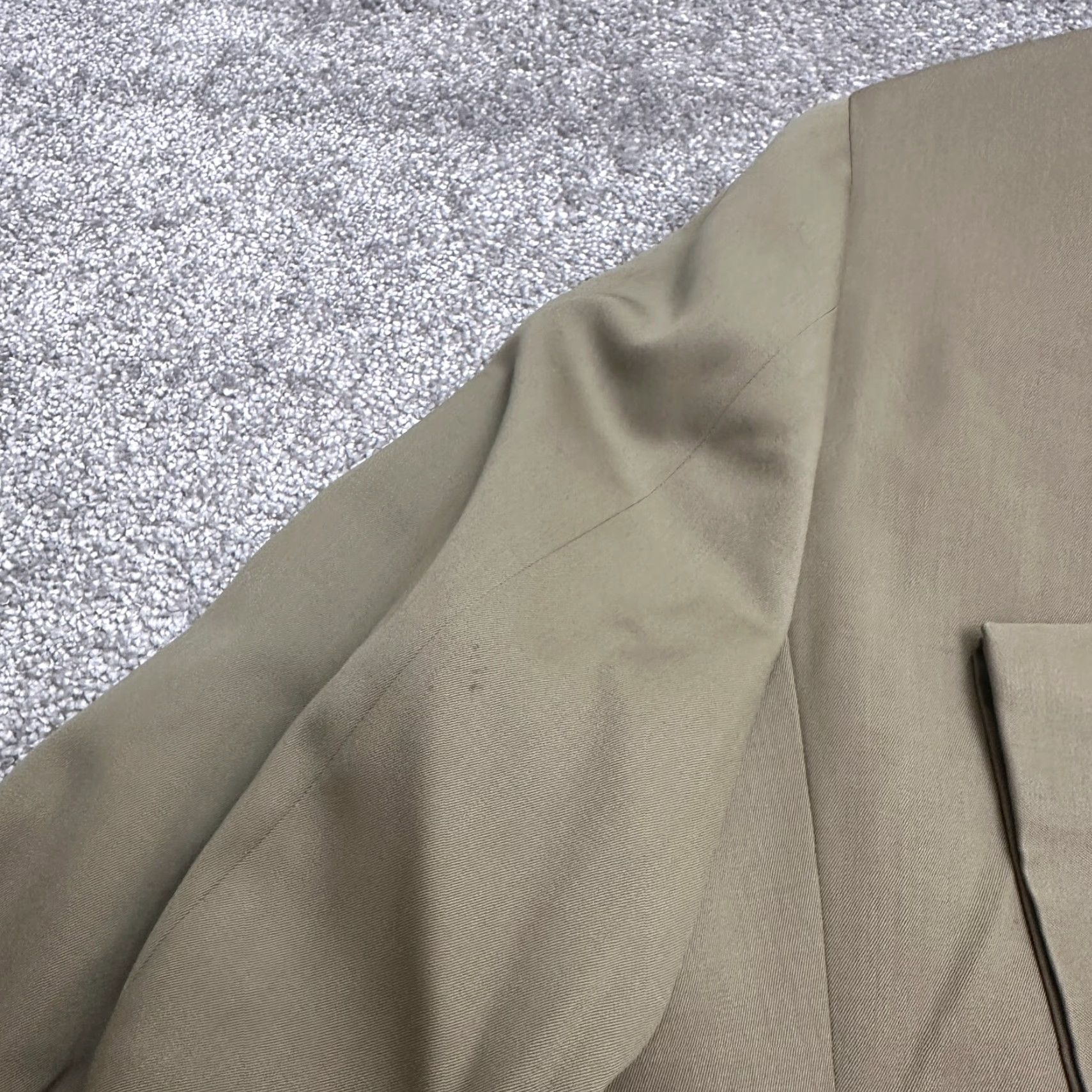 Vintage Lessona Blazer Mens 44L Brown Wool Three-Button Flat Front Single-Breasted Natural Stretch Super 100's Size 44R - 4 Thumbnail