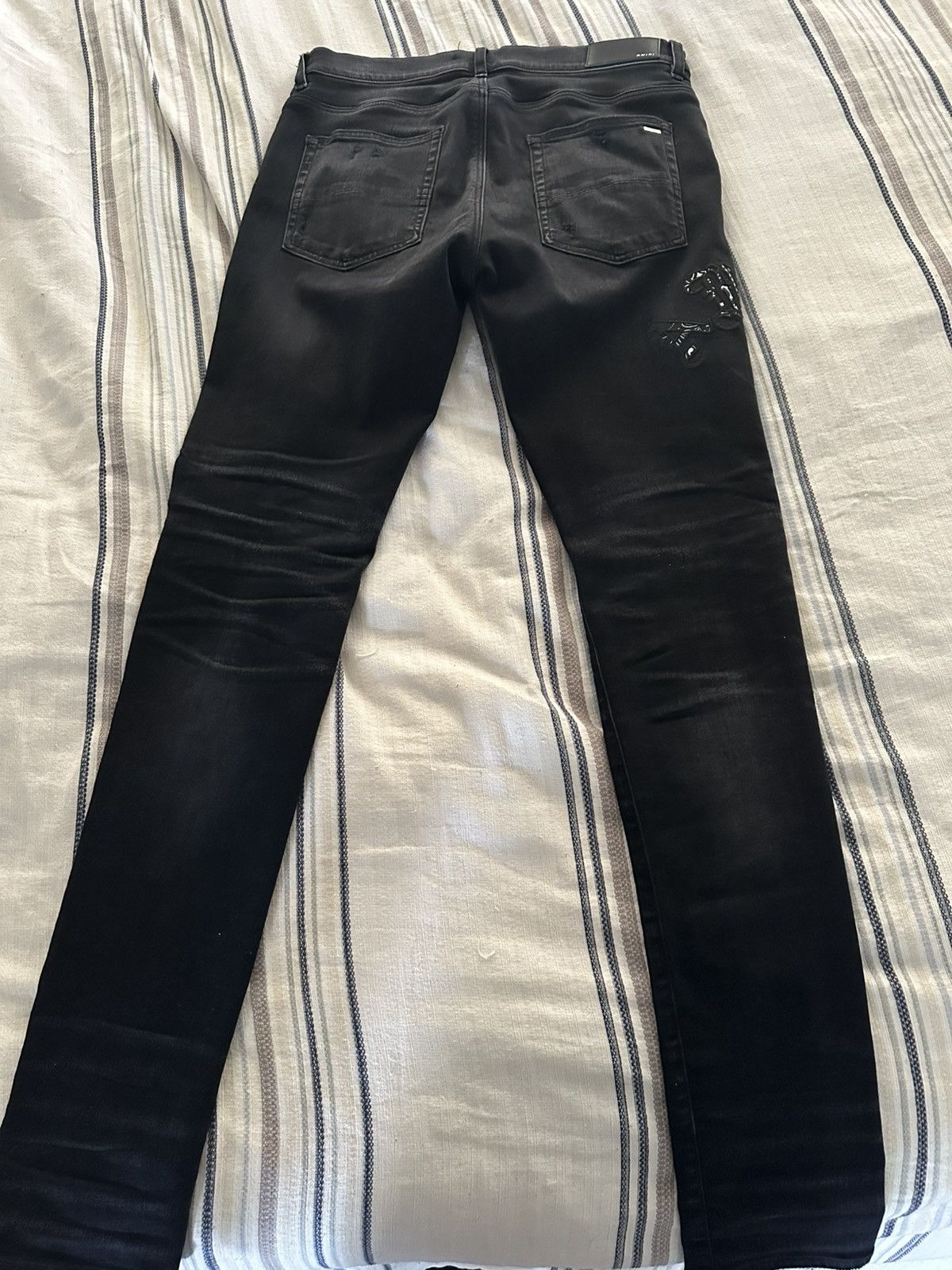 Amiri AMIRI Old English Logo Clay Black Denim Jeans Size US 34 / EU 50 - 6 Thumbnail