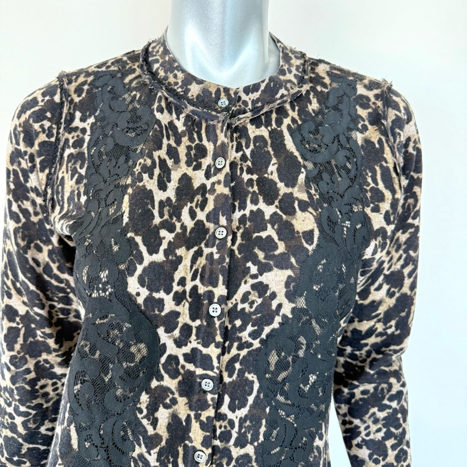 Elie Tahari Elie Tahari leopard print wool cardigan size L Size L / US 10 / IT 46 - 2 Thumbnail