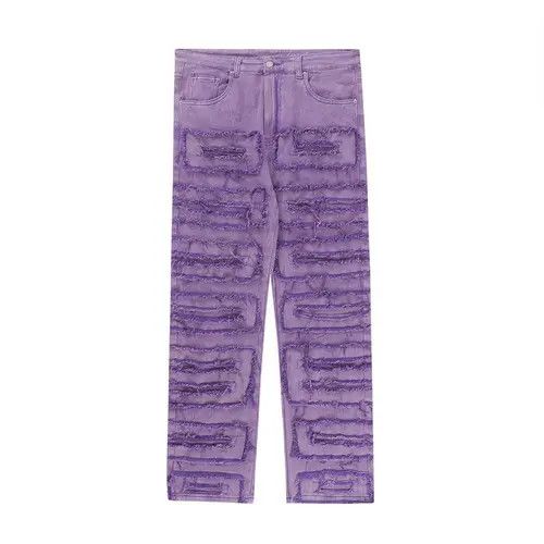 Jean Purple Distressed Denim Jeans Size US 34 / EU 50 - 8 Thumbnail