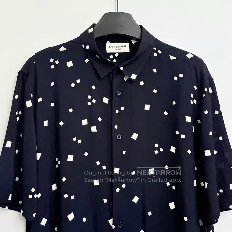 Saint Laurent Paris Saint Laurent Paris Ink Washed Mulberry Silk Short Sleeve Size XS / US 0-2 / IT 36-38 - 2 Thumbnail