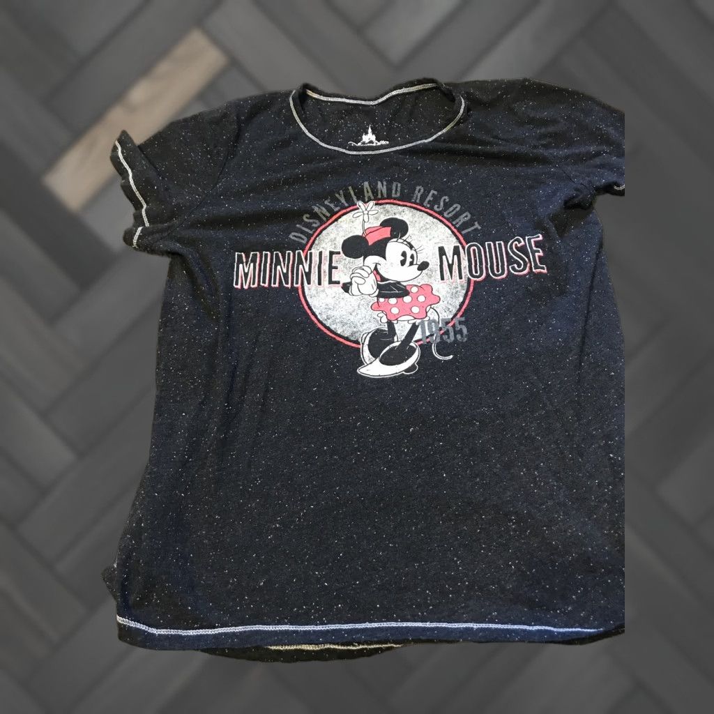 Disney Minnie Mouse Shirt Disney Parks Authentic Womens XL Black Short Sleeve Pullover T-Shirt Basic Series Casual Regular Pattern: Polka Dot Size XL / US 12-14 / IT 48-50 - 1 Thumbnail