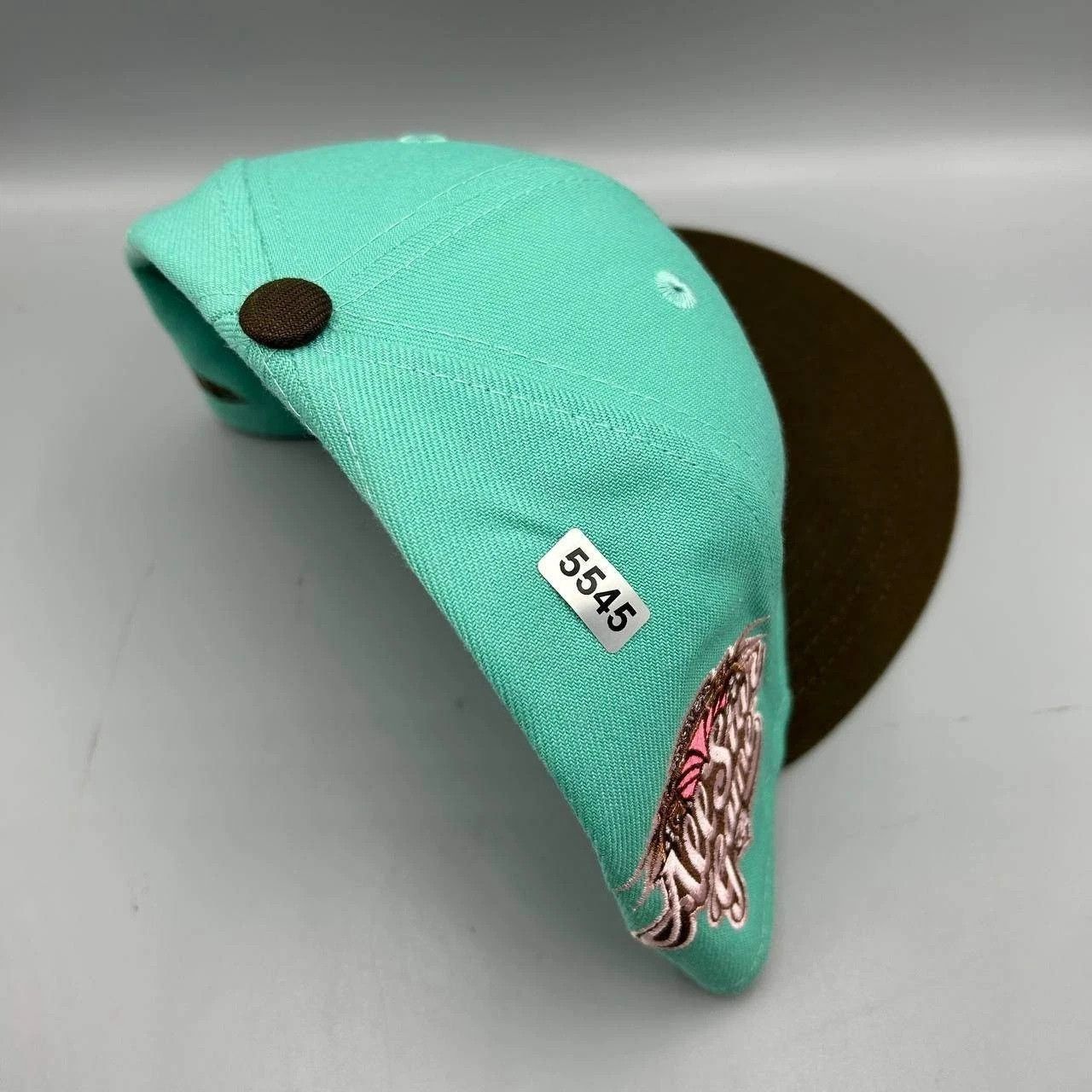 New Era Milwaukee Brewers Hat Men 7 3/8 Blue Brown MLB Fitted Cap Size ONE SIZE - 9 Thumbnail