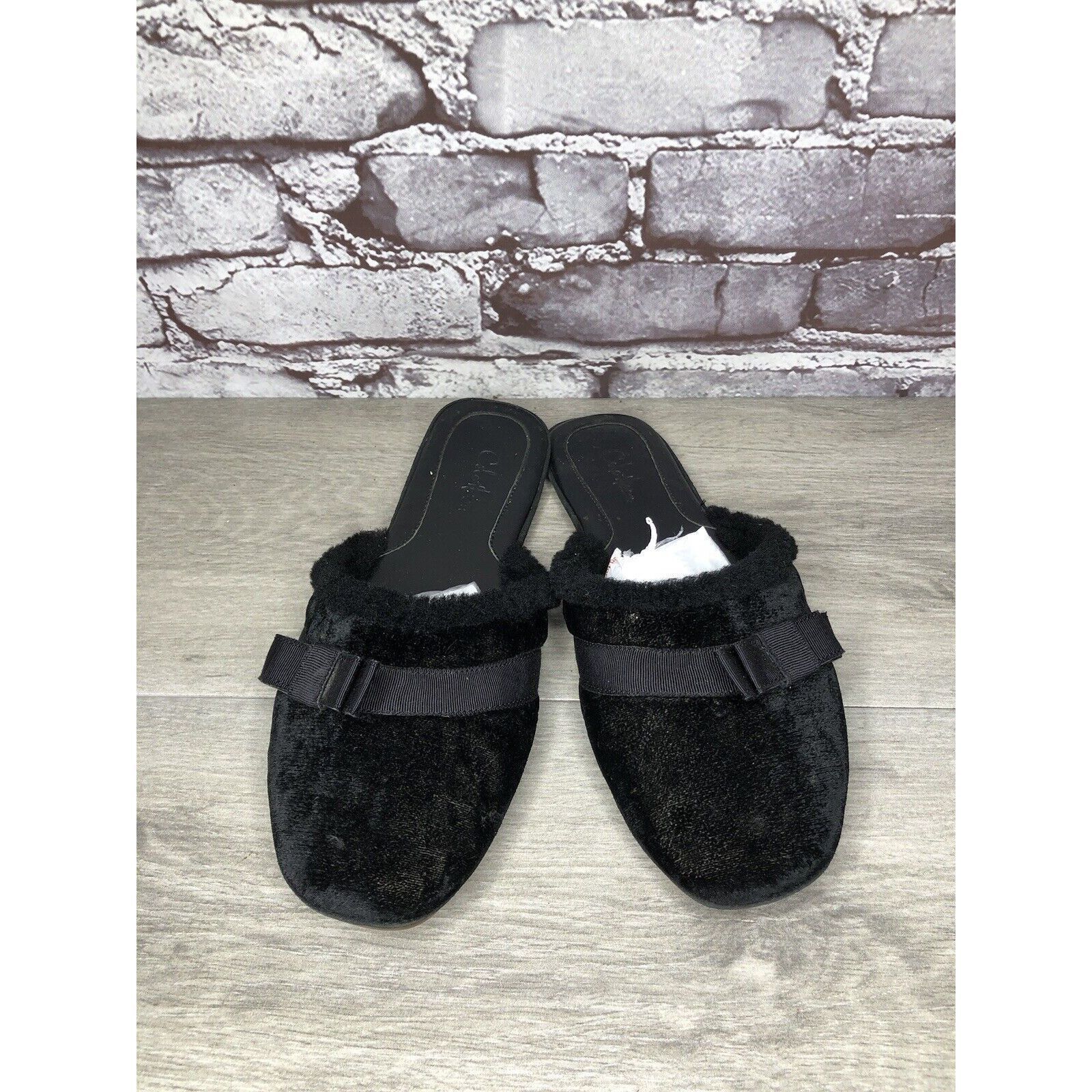 Cole Haan Cole Haan Black Velvet Leather Bow Casual Mules Flats Women Size US 8 / IT 38 - 8 Thumbnail