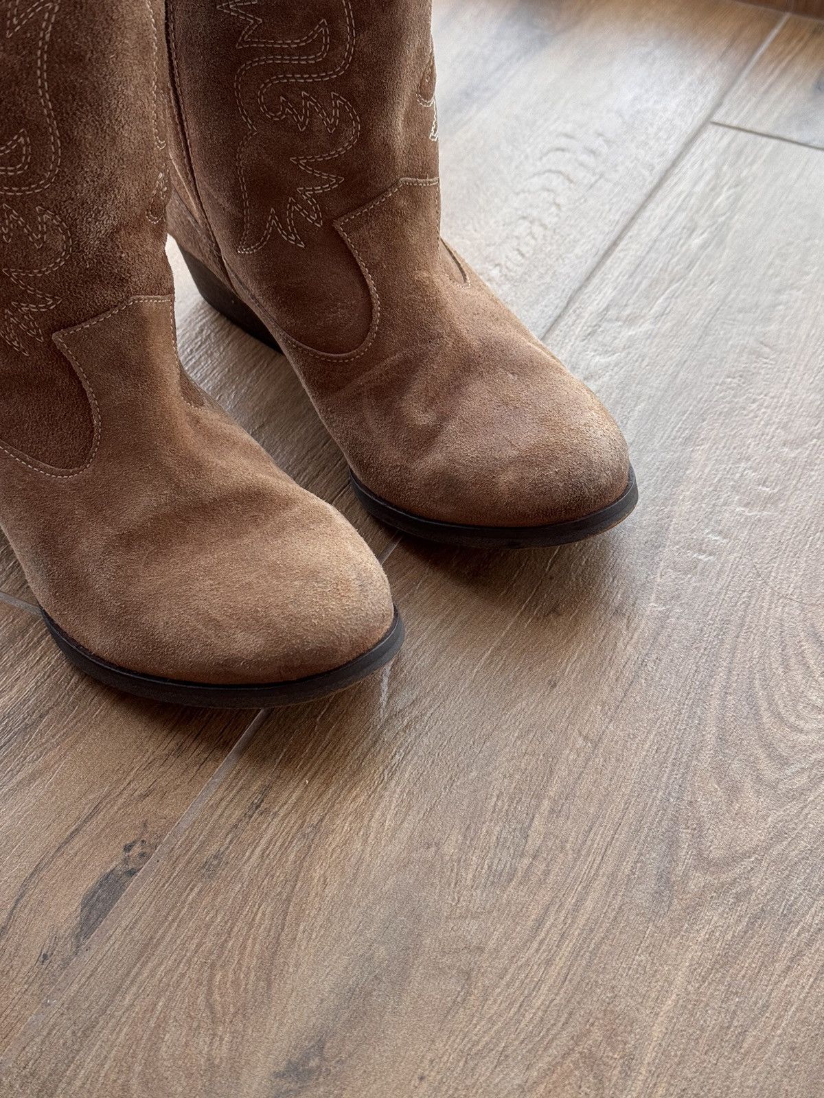 Cowboy Equipment × Vintage Vintage Mohino Faux Leather Suede Embroidered W’Cowboy Boots Size US 8 / IT 38 - 7 Thumbnail