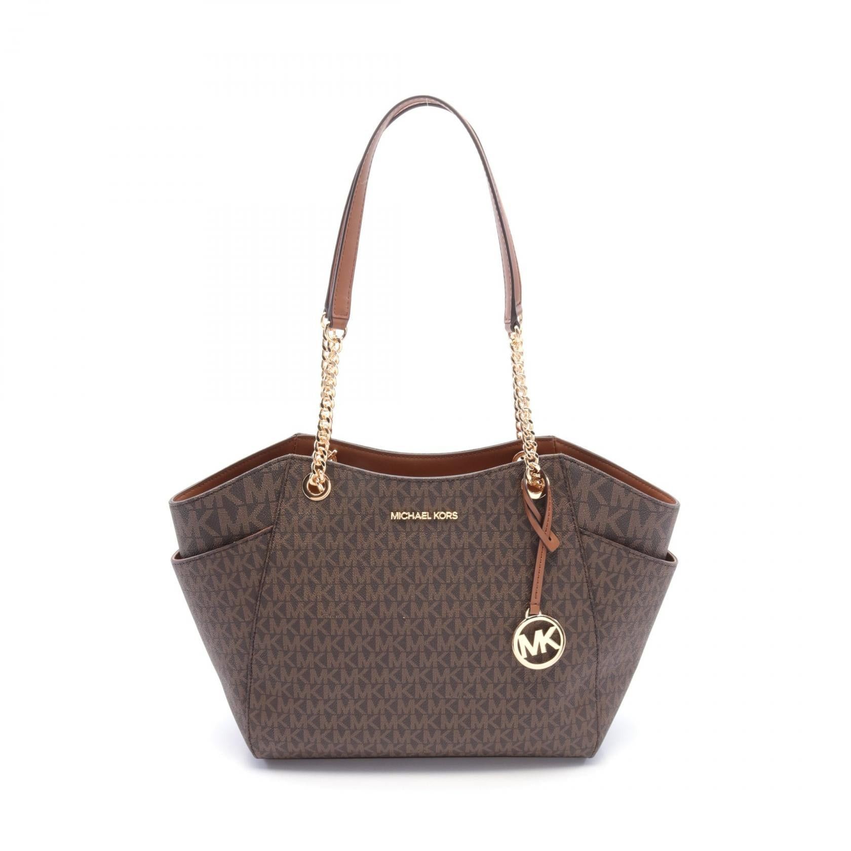 Michael Kors Michael Kors Jet Set Travel Handbag Tote Bag Coated Canvas Leather Brown Size ONE SIZE - 1 Thumbnail