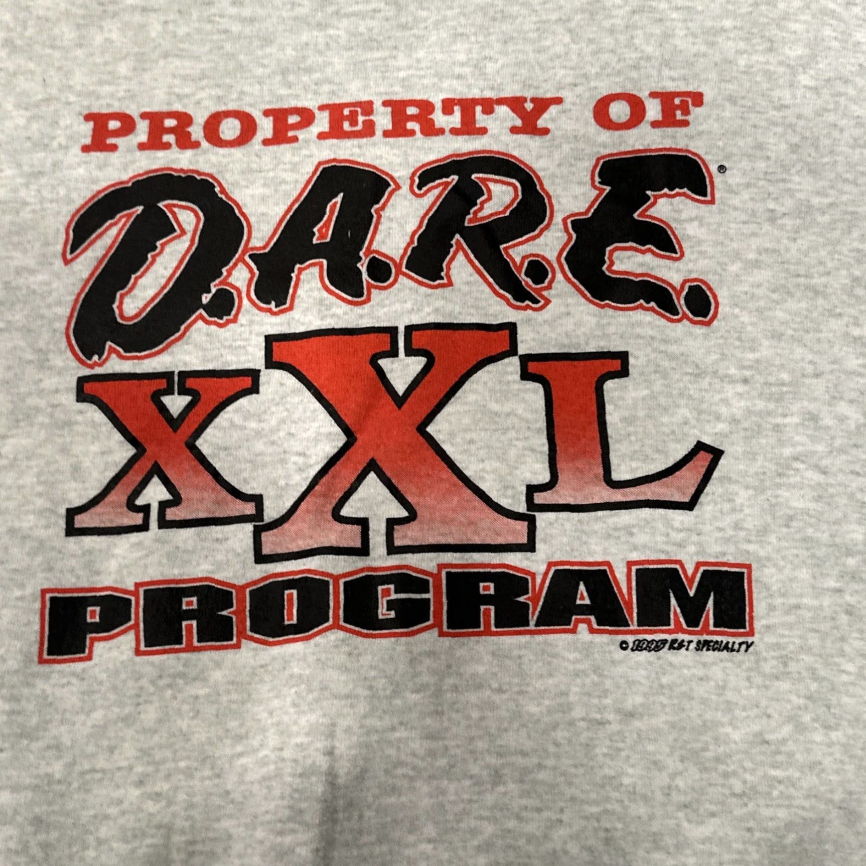 Fruit Of The Loom VINTAGE Fruit of the Loom 90s Property Of Dare Crewneck Sweater L Gray Graphic Print Mens Size US L / EU 52-54 / 3 - 6 Thumbnail