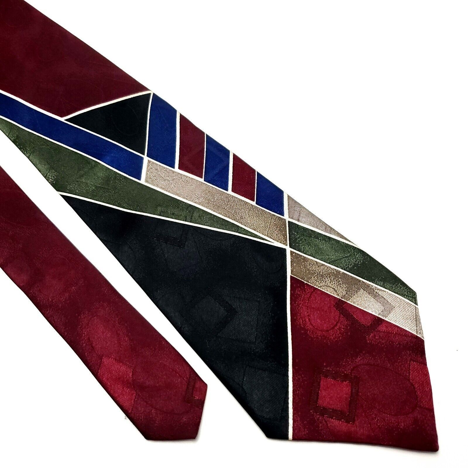 David Taylor David Taylor Polyester Tie Short Wide Abstract Multi-Colored Size ONE SIZE - 1 Thumbnail