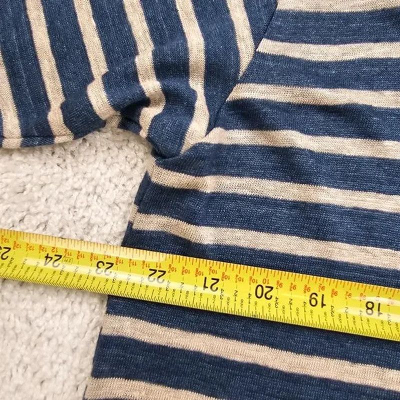 Other Black Sign Warrented Men 100% Linen Stripe Shirt 42 US Large Size US L / EU 52-54 / 3 - 6 Thumbnail