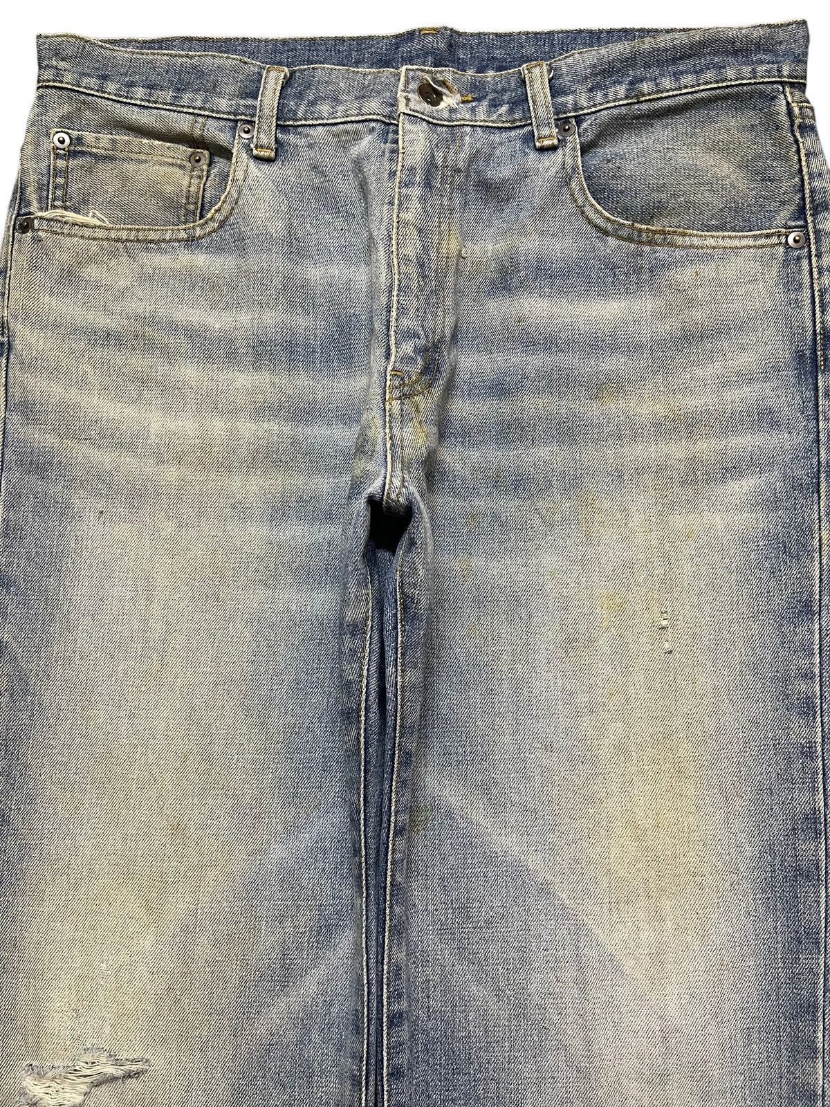 Uniqlo Vintage Uniqlo Blue Mud Wash Faded Distress Whiskers Baggy Size US 36 / EU 52 - 3 Thumbnail