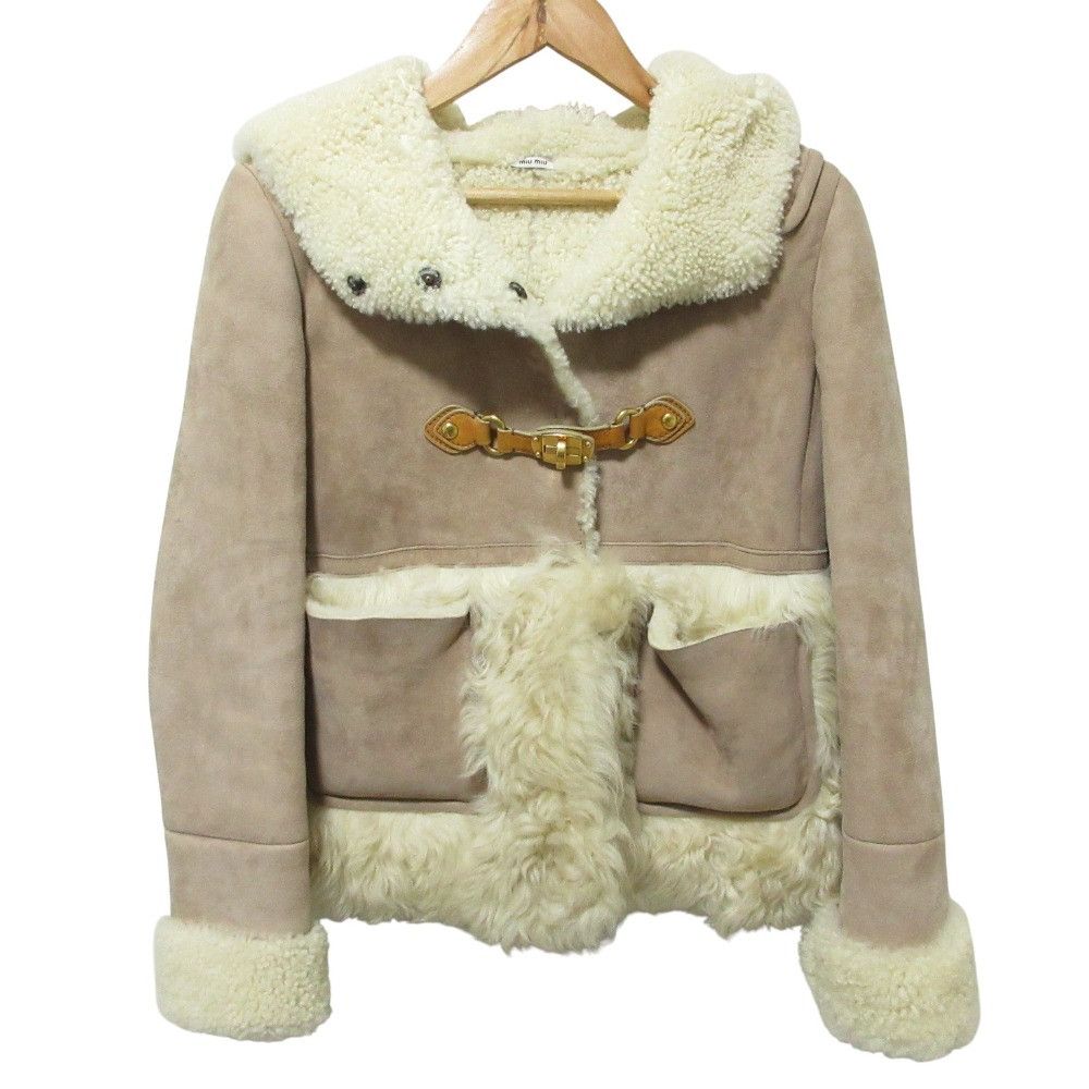 Miu Miu Miu Miu Miu Miu Shearling Hooded Jacket Leather Outerwear DUTY FREE for USA Size ONE SIZE - 1 Thumbnail