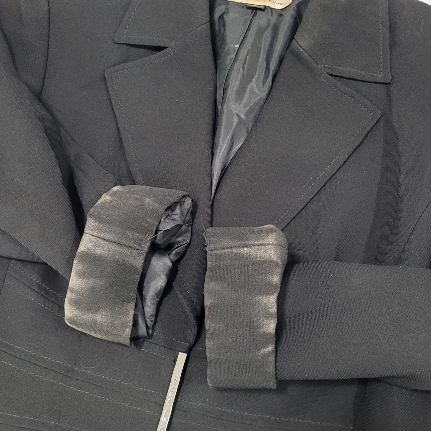 Vintage Tahari Black Snap Front Ventless Lined Notch Blazer Suit Formal Jacket Size 8 Size M / US 6-8 / IT 42-44 - 5 Thumbnail
