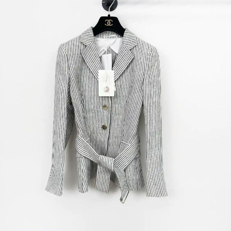 Max Mara MaxMara Striped Women's Coat for Spring and Autumn 0089 Size S / US 4 / IT 40 - 1 Thumbnail