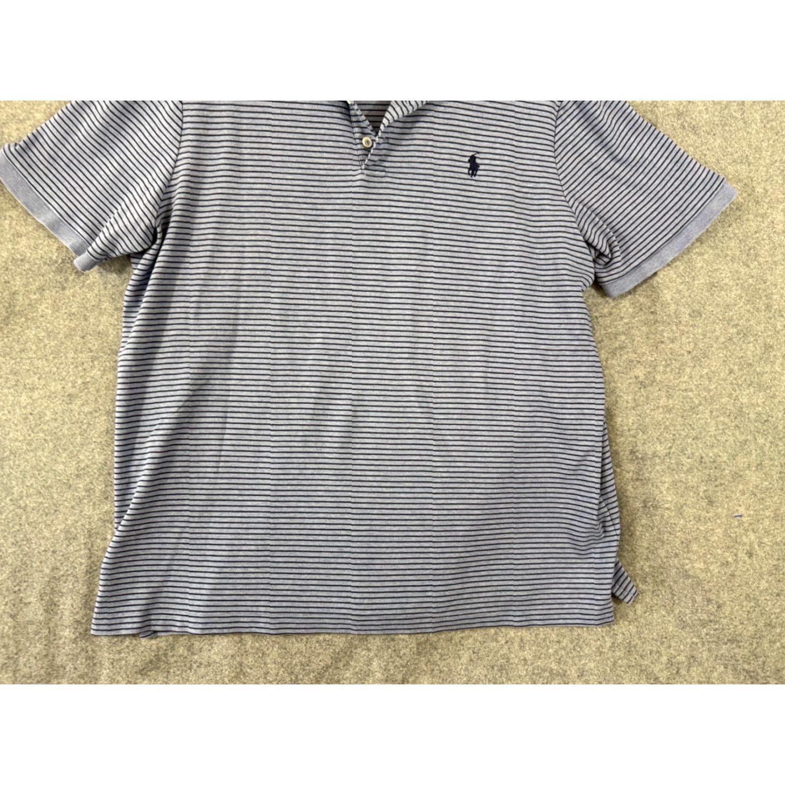 Polo Ralph Lauren Polo Ralph Lauren Polo Shirt Mens XL Blue Striped Classic Fit Short Sleeve Logo Sports Performance Golf Shirt Size US XL / EU 56 / 4 - 4 Thumbnail