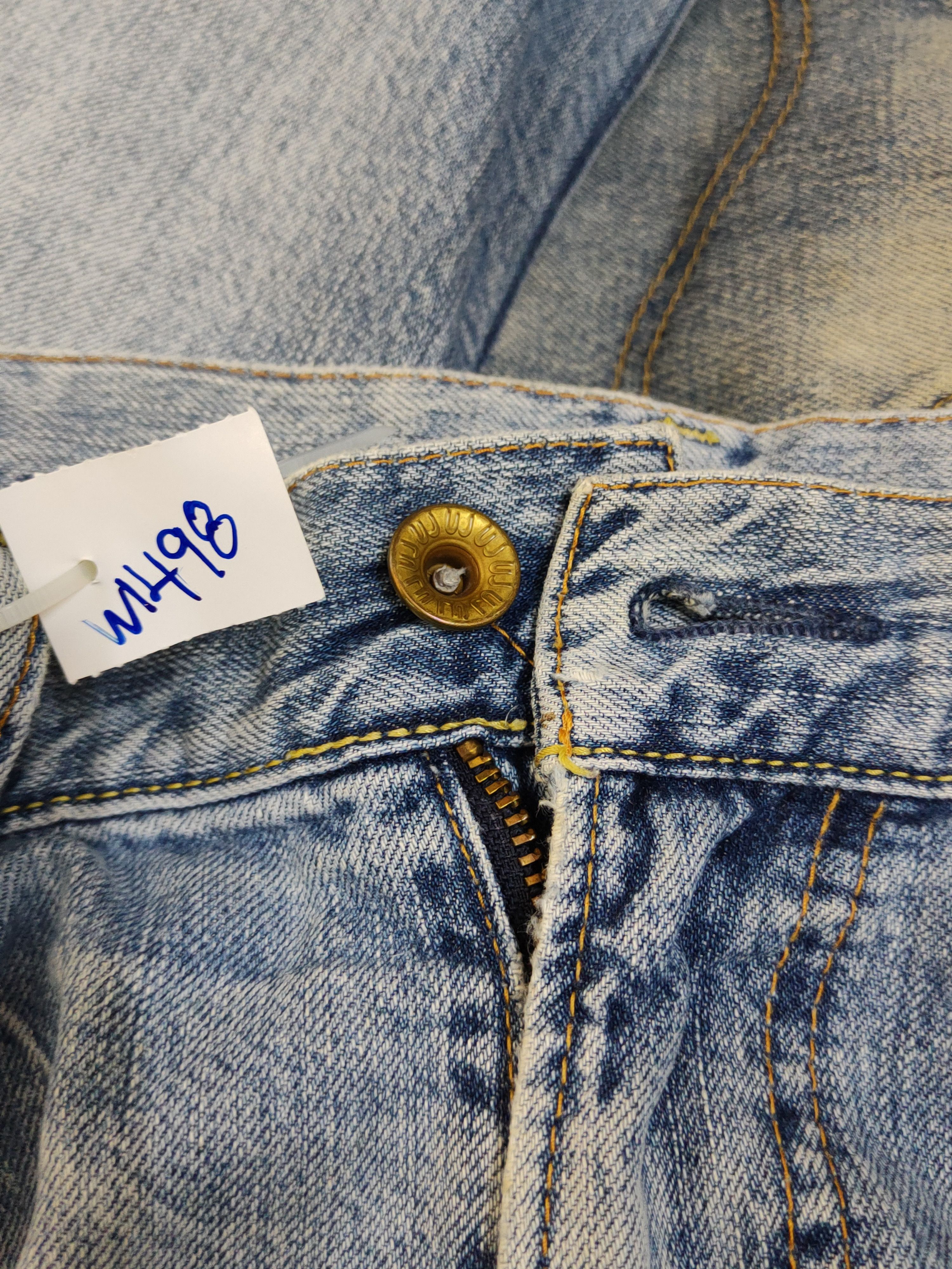 Japanese Brand Uniqlo japan faded Blue Distressed Ripped denim Jeans #W1498 Size US 35 - 18 Thumbnail