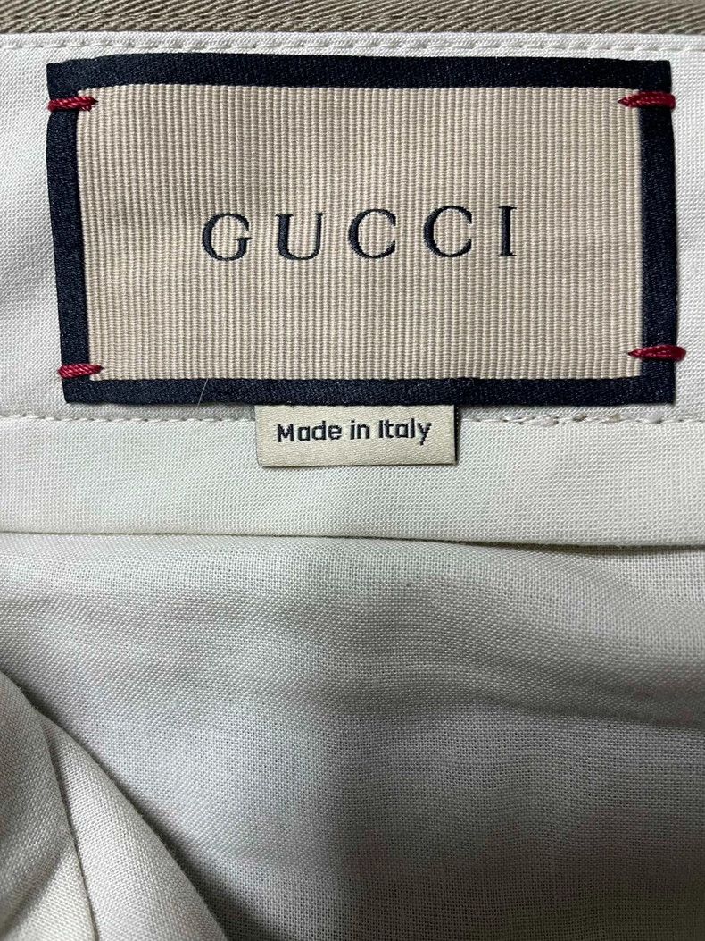 Gucci Gucci Khaki, embroidered, straight, casual pants 2501-Nexta Size US 34 / EU 50 - 4 Thumbnail