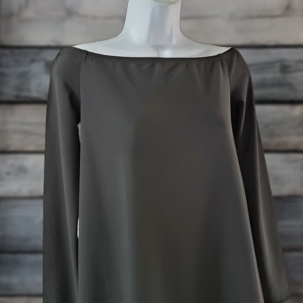 Vintage Leith Off The Shoulder Top Womens XS Solid Black Long Sleeve Blouse Top Size XS / US 0-2 / IT 36-38 - 1 Thumbnail