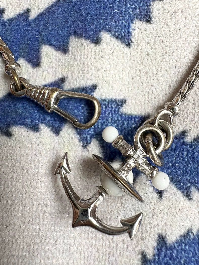 Vivienne Westwood Vivienne Westwood Vintage White Marble Orb Anchor Bracelet Size ONE SIZE - 2 Thumbnail