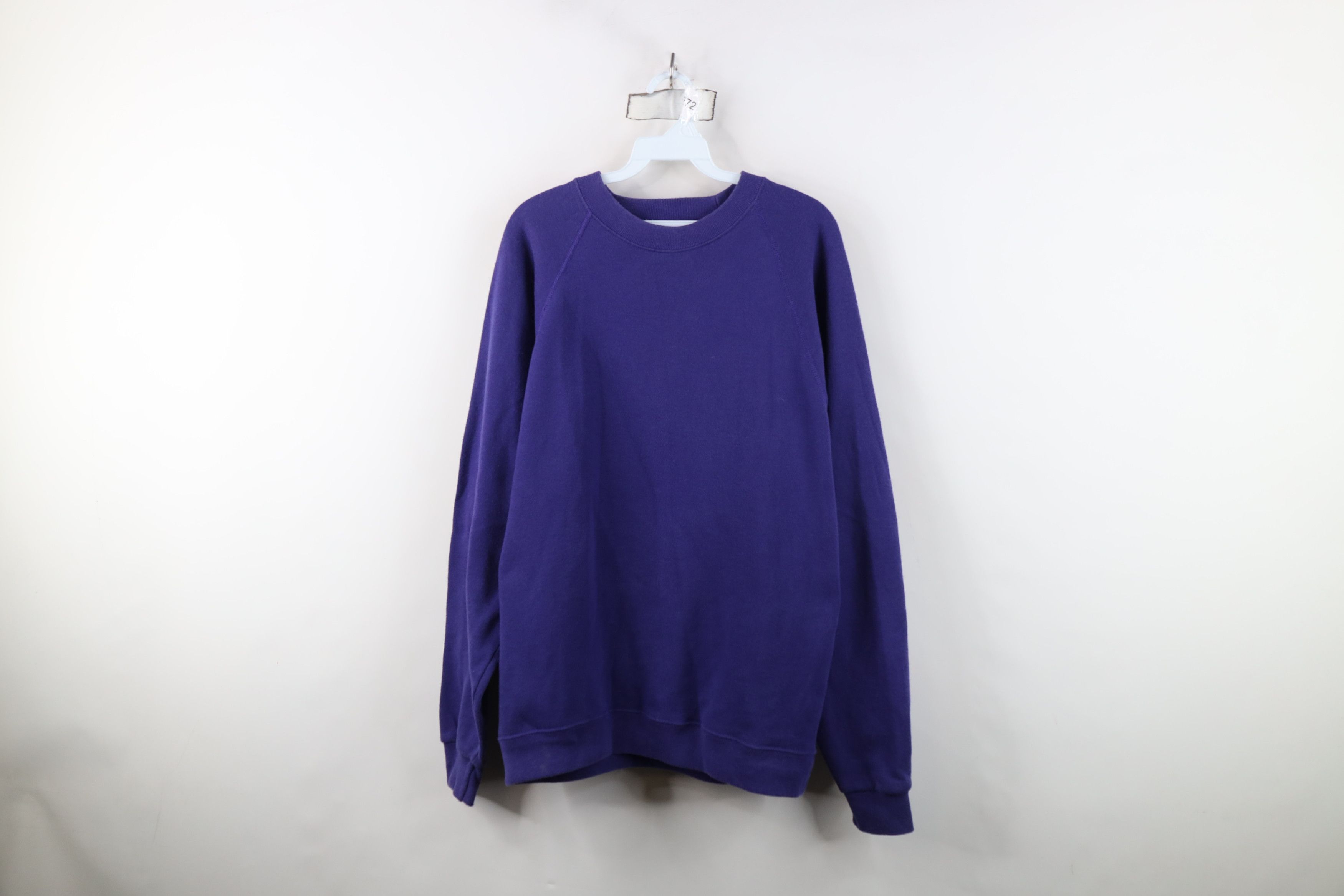 Vintage Vintage 90s Streetwear Heavyweight Sweatshirt Purple USA Size US XL / EU 56 / 4 - 1 Thumbnail