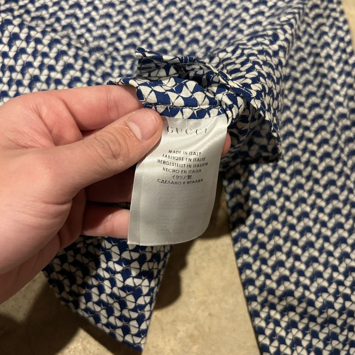 Designer × Gucci Gucci Duke Geometric Pattern Button Down Longsleeve Shirt Size US M / EU 48-50 / 2 - 7 Thumbnail