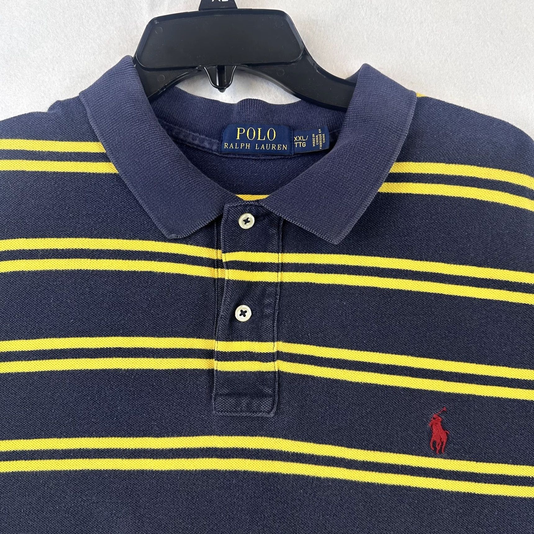 Polo Ralph Lauren Polo Ralph Lauren Shirt Mens 2XL Blue Yellow Striped Polo Short Sleeve Classic Size US XXL / EU 58 / 5 - 3 Thumbnail