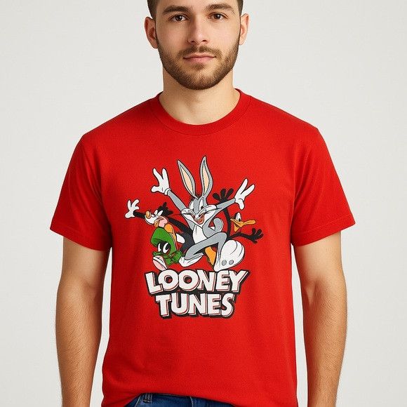 Other Looney Tunes Red T-Shirt – Bugs Bunny, Daffy Duck – Size XL Size US XL / EU 56 / 4 - 1 Thumbnail