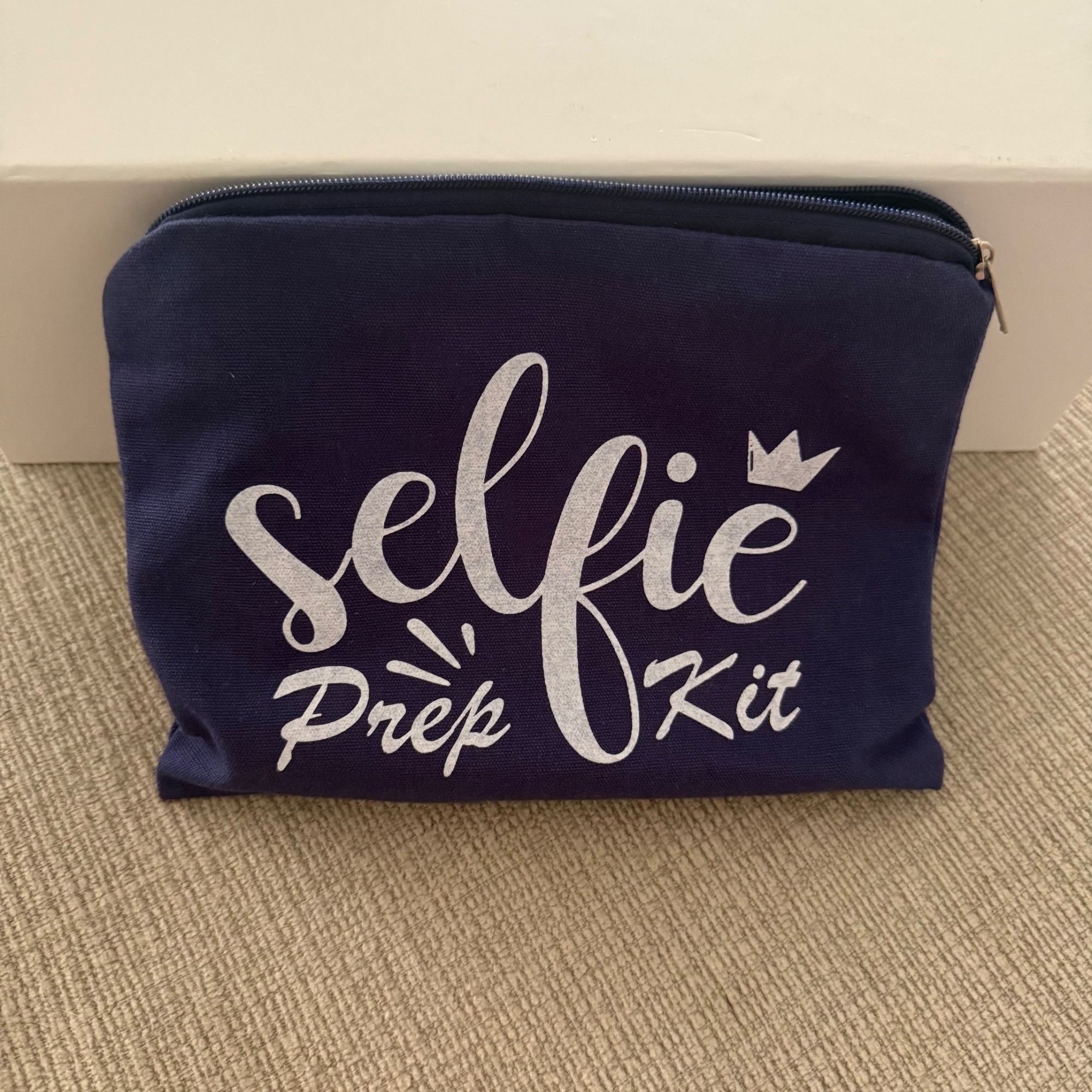 Other Selfie Prep Kit Navy Blue Zippered Cosmetic Pouch Bag For Tr Size ONE SIZE - 1 Thumbnail