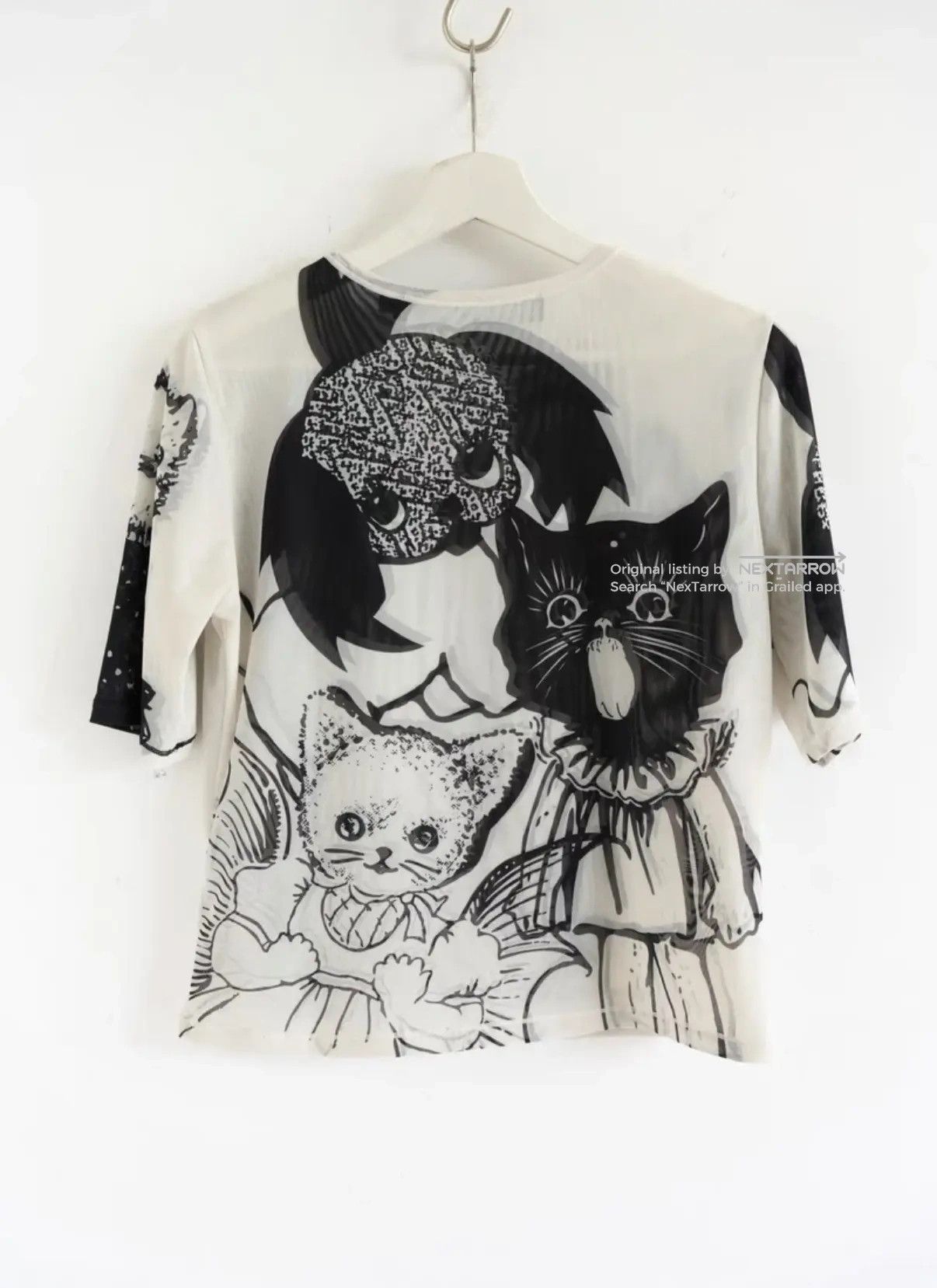 Chopova Lowena Cat Print Short Sleeve T-Shirt Kkkk132608 in White, Women's — image 2 of 6